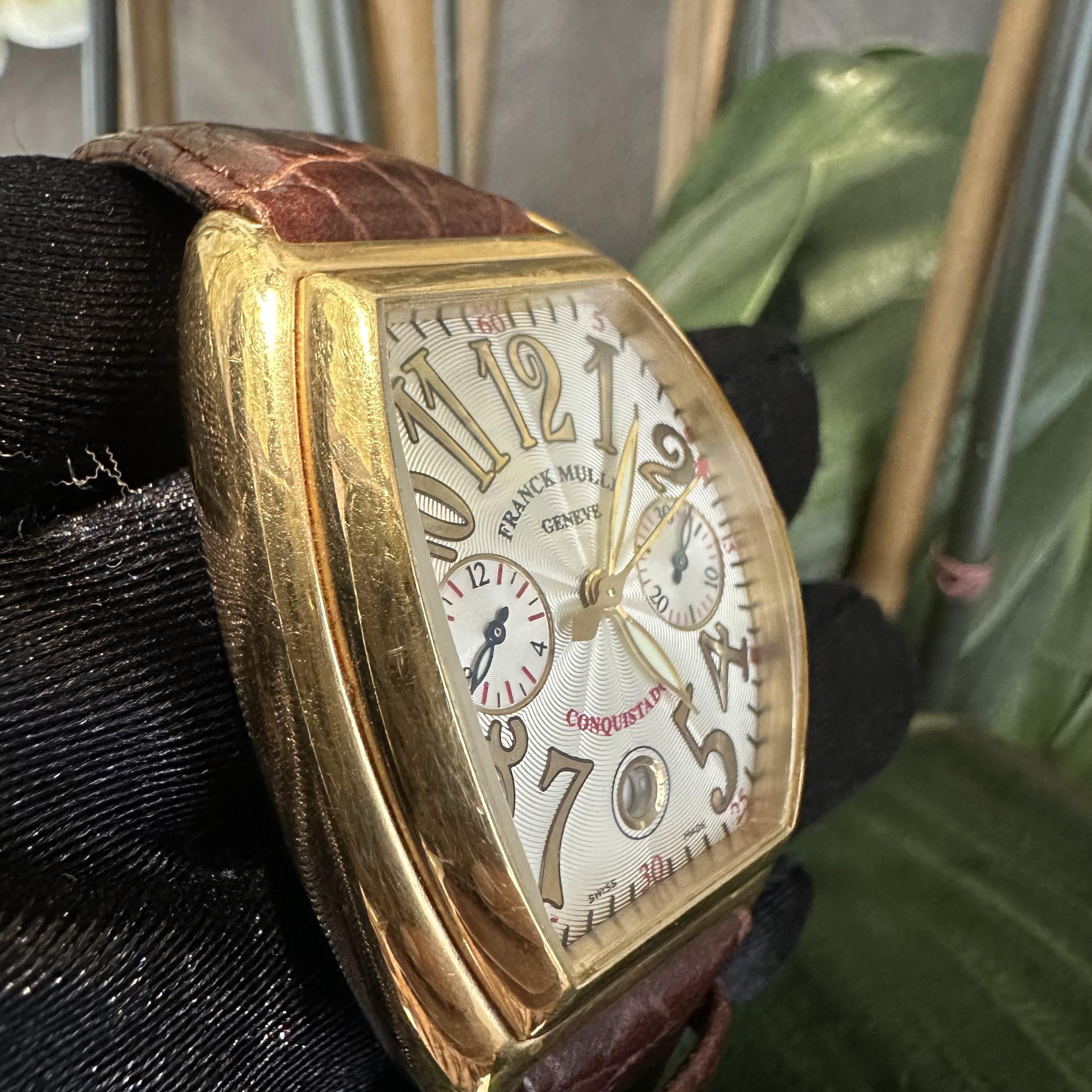 Franck Muller Conquistador 8002 CC Chronograph Uhr aus 18 Karat Gelbgold 2