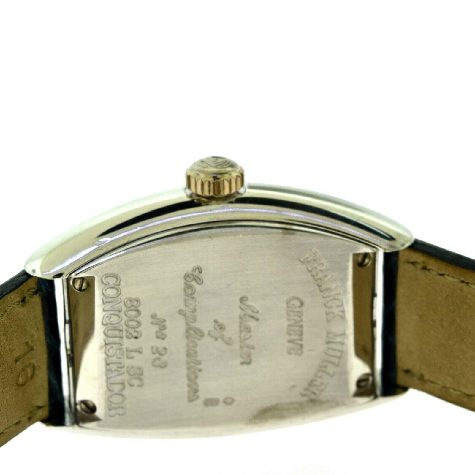 Women's or Men's Franck Muller Conquistador 8002 LS C White Gold Diamond Watch 'O-6'