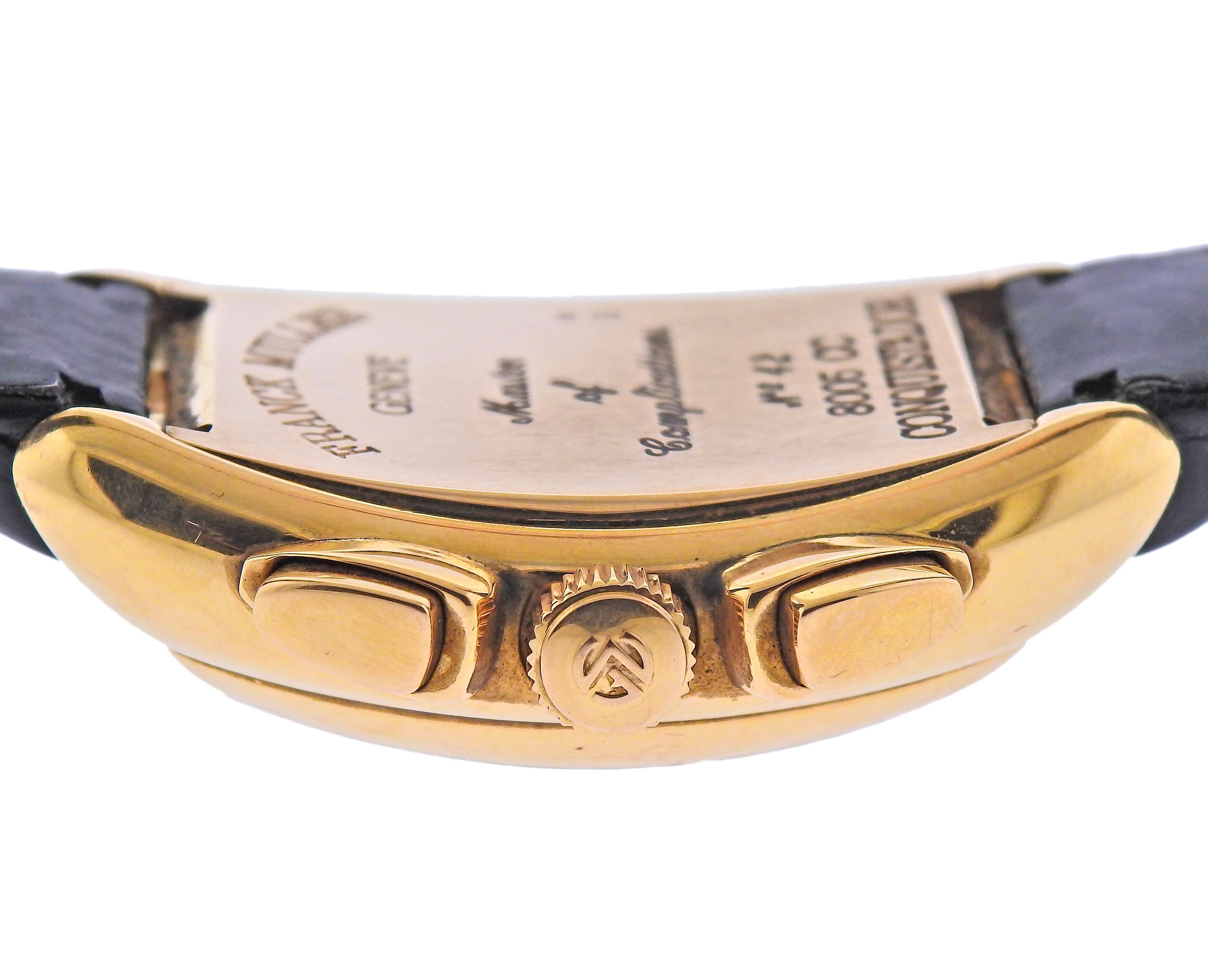 Franck Muller Conquistador Chronograph Gold Watch 8005 CC In Excellent Condition In New York, NY