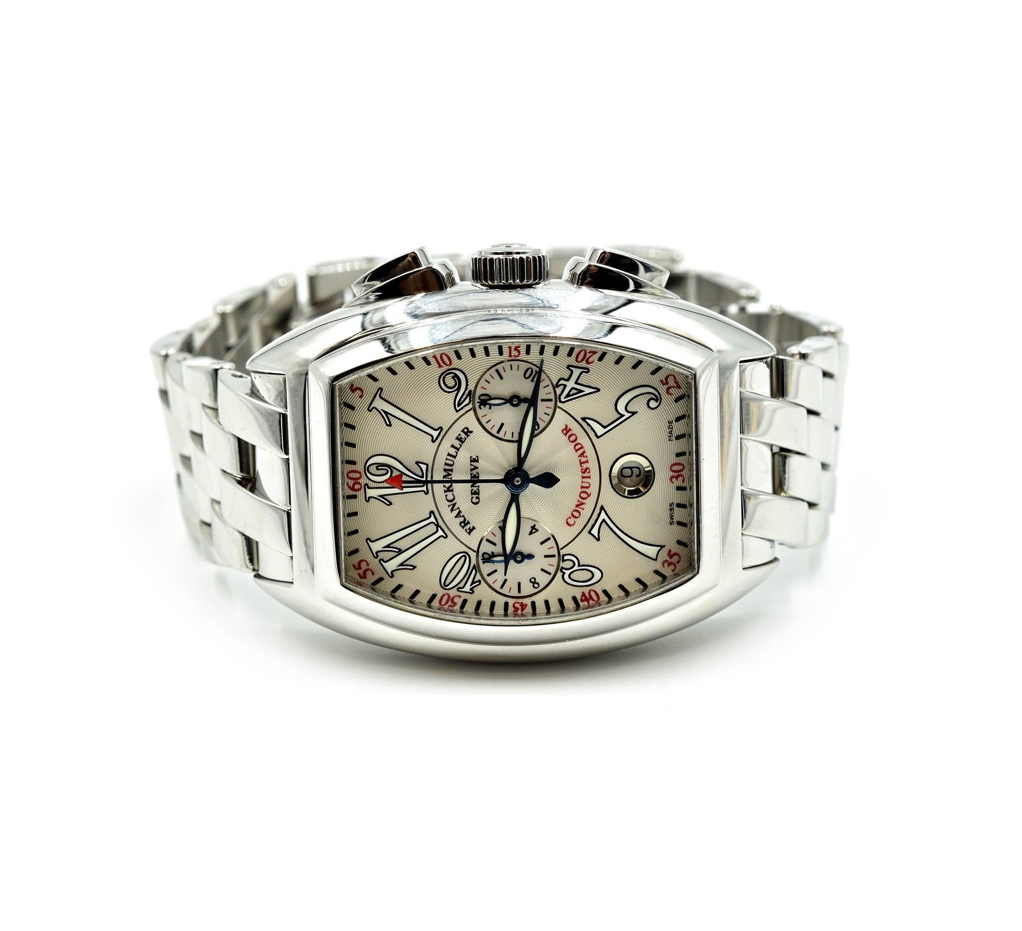 Franck Muller Stainless Steel Conquistador Chronograph automatic Wristwatch In Excellent Condition In Scottsdale, AZ