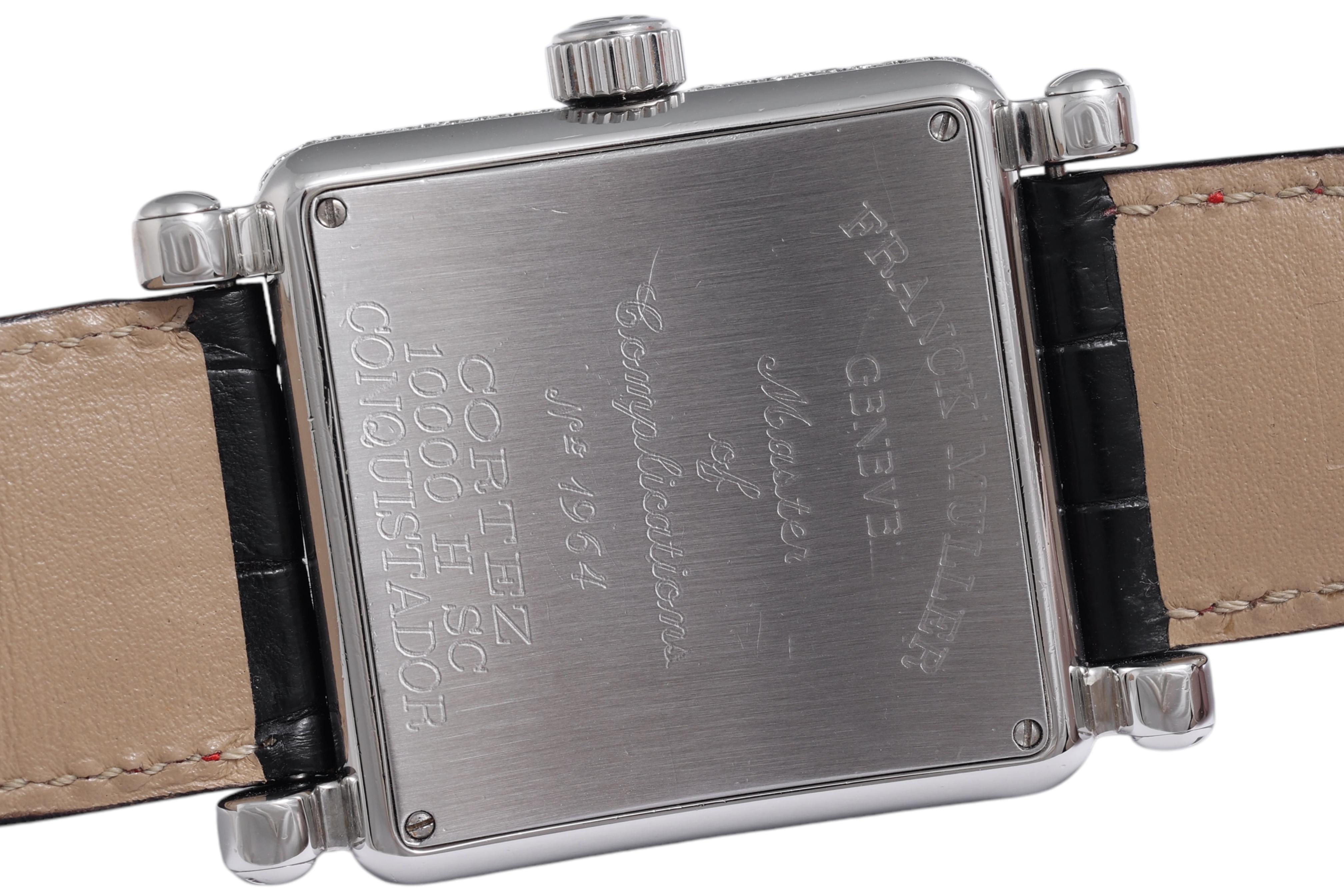 Franck Muller Conquistador Cortez 10000 H SC  Pavé Diamonds Wrist Watch For Sale 7