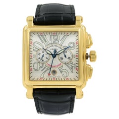 Franck Muller Conquistador Cortez 18k Gold Leather Automatic Mens Watch 10000 CC