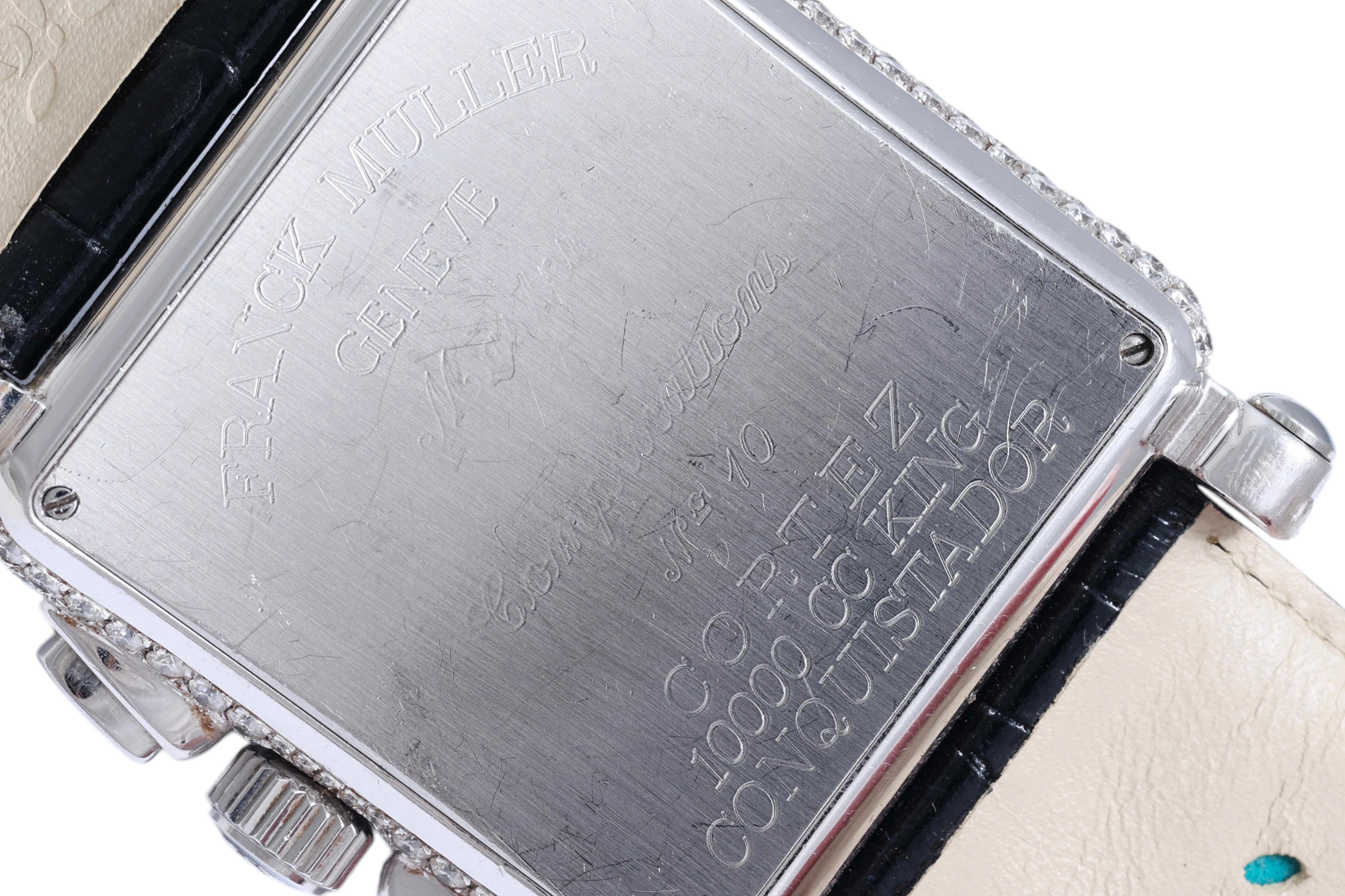Franck Muller Conquistador Cortez 45mm,  Ref 10000 CC King Full Pavé Diamonds For Sale 4