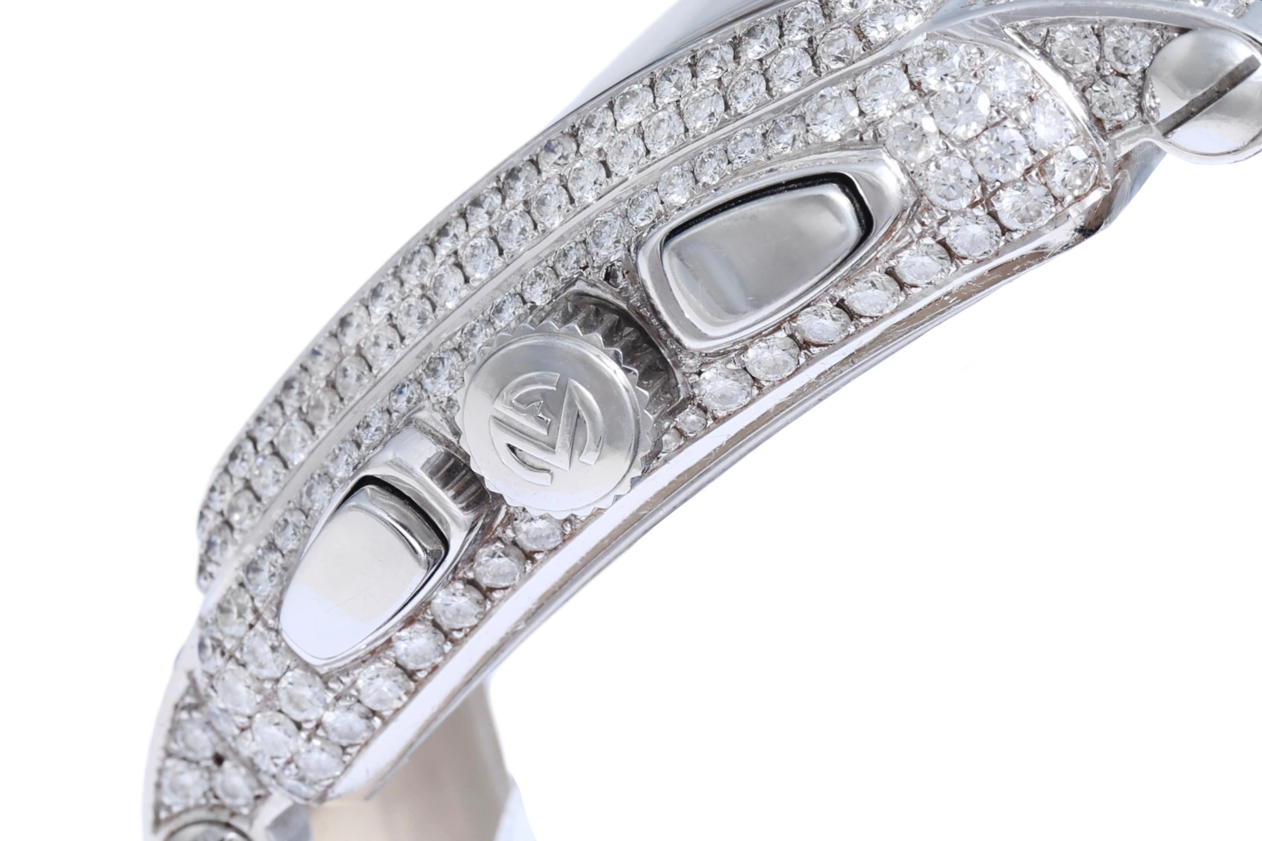 Brilliant Cut Franck Muller Conquistador Cortez 45mm,  Ref 10000 CC King Full Pavé Diamonds For Sale