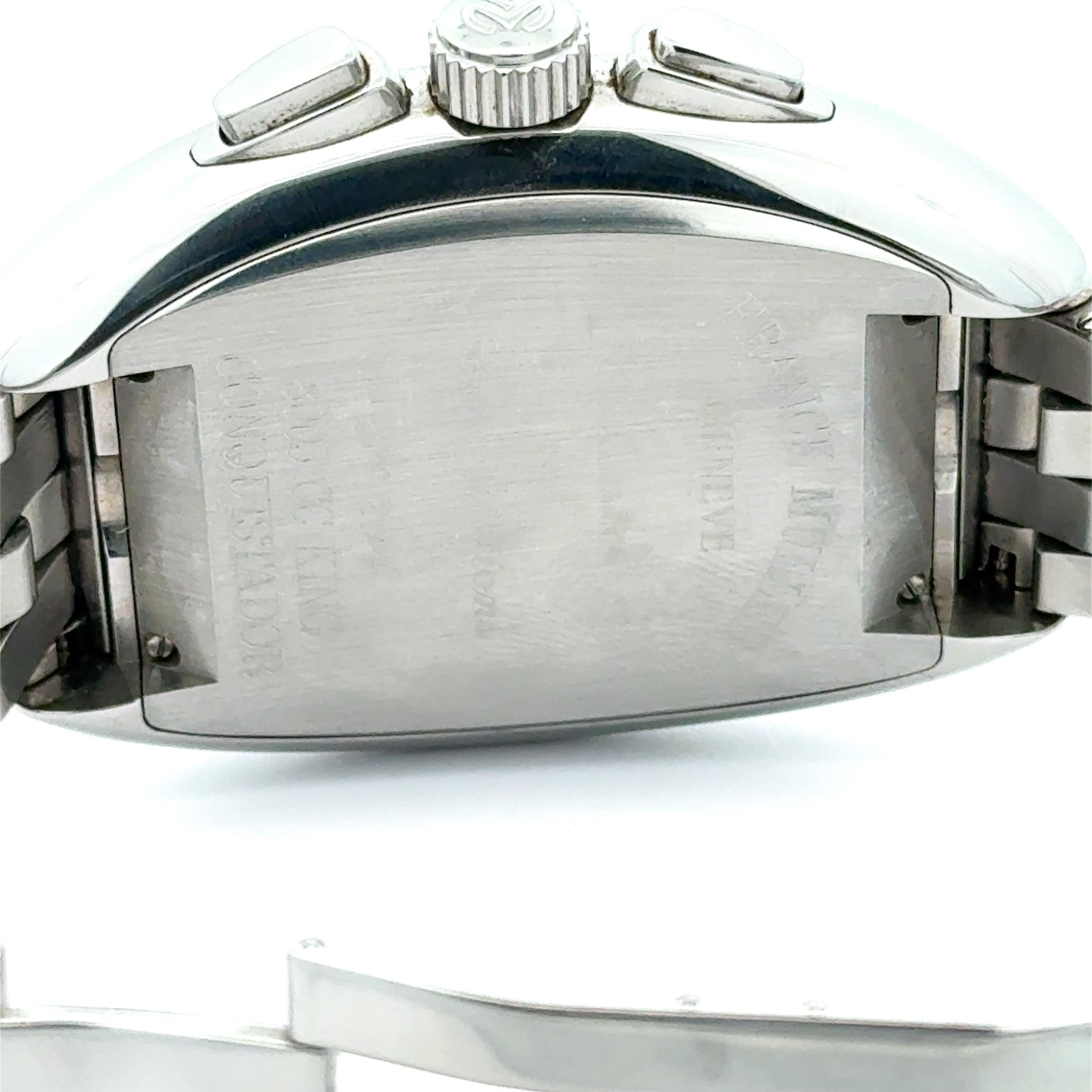 Montre Franck Muller Conquistador King Chronograph 8005CC Inox Cadran Bleu en vente 4