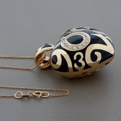 Franck Muller Horas Locas Colgante Corazón Oro Diamante Esmalte Negro