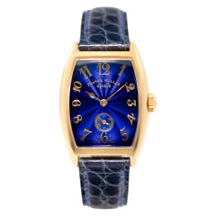 Vintage Franck Muller Curvex 1750 S6 in yellow gold with a aBlue dial 25mm Manual watch