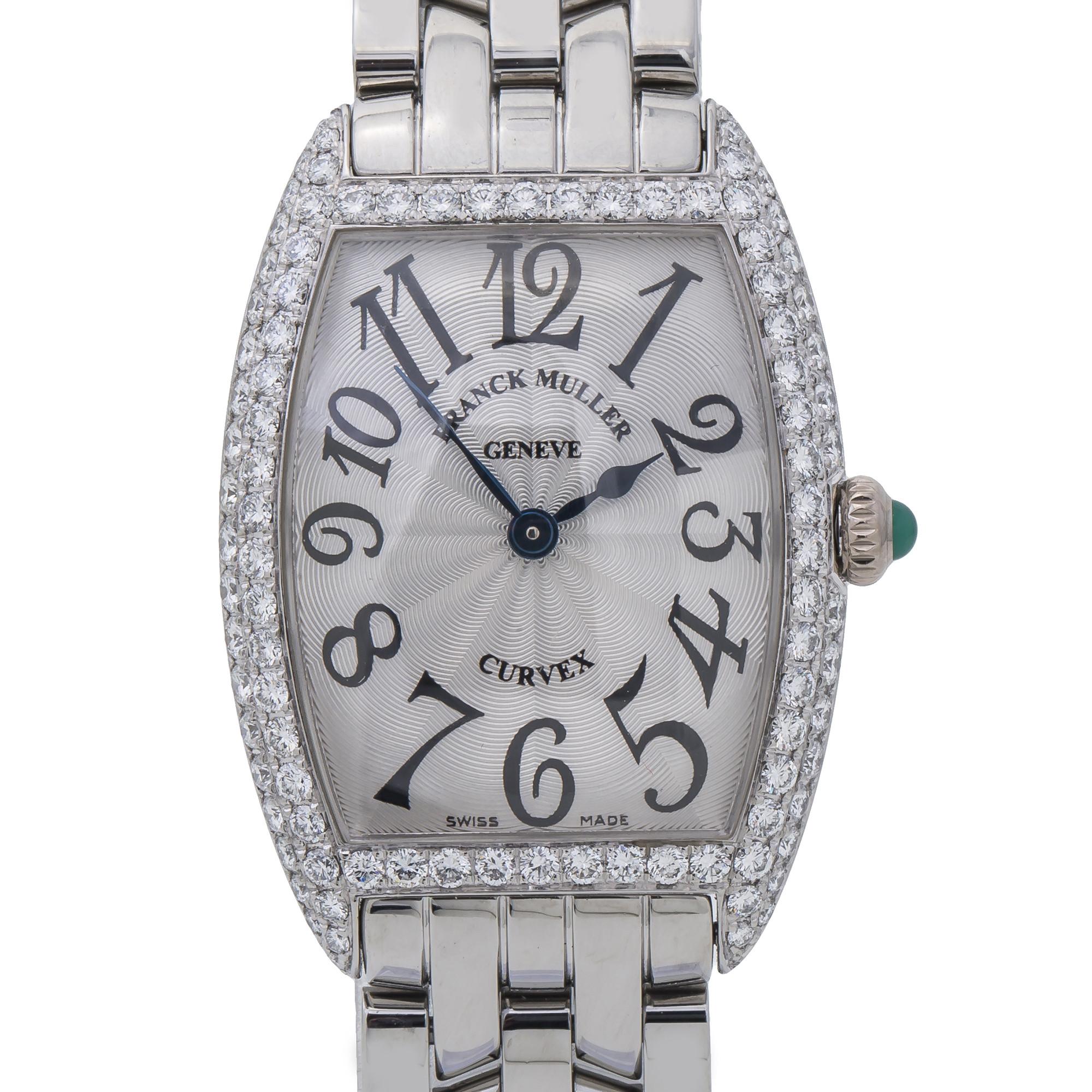 Women's Franck Muller Curvex 1752QZD Factory Diamond Silver Dial Ladies Watch