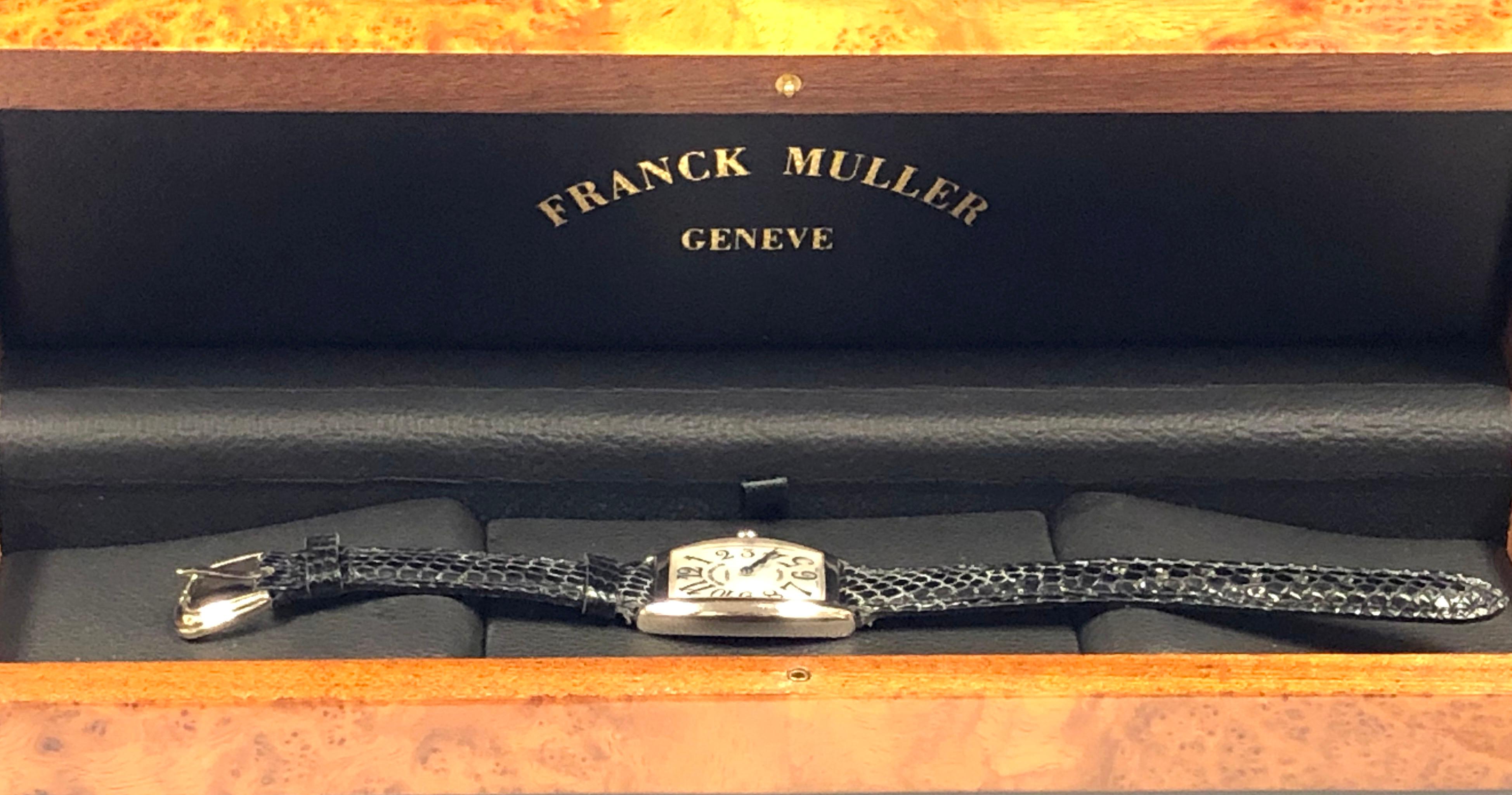 Women's Franck Muller Curvex 18k White Gold ladies Ref 1752 Quartz Wrist Watch