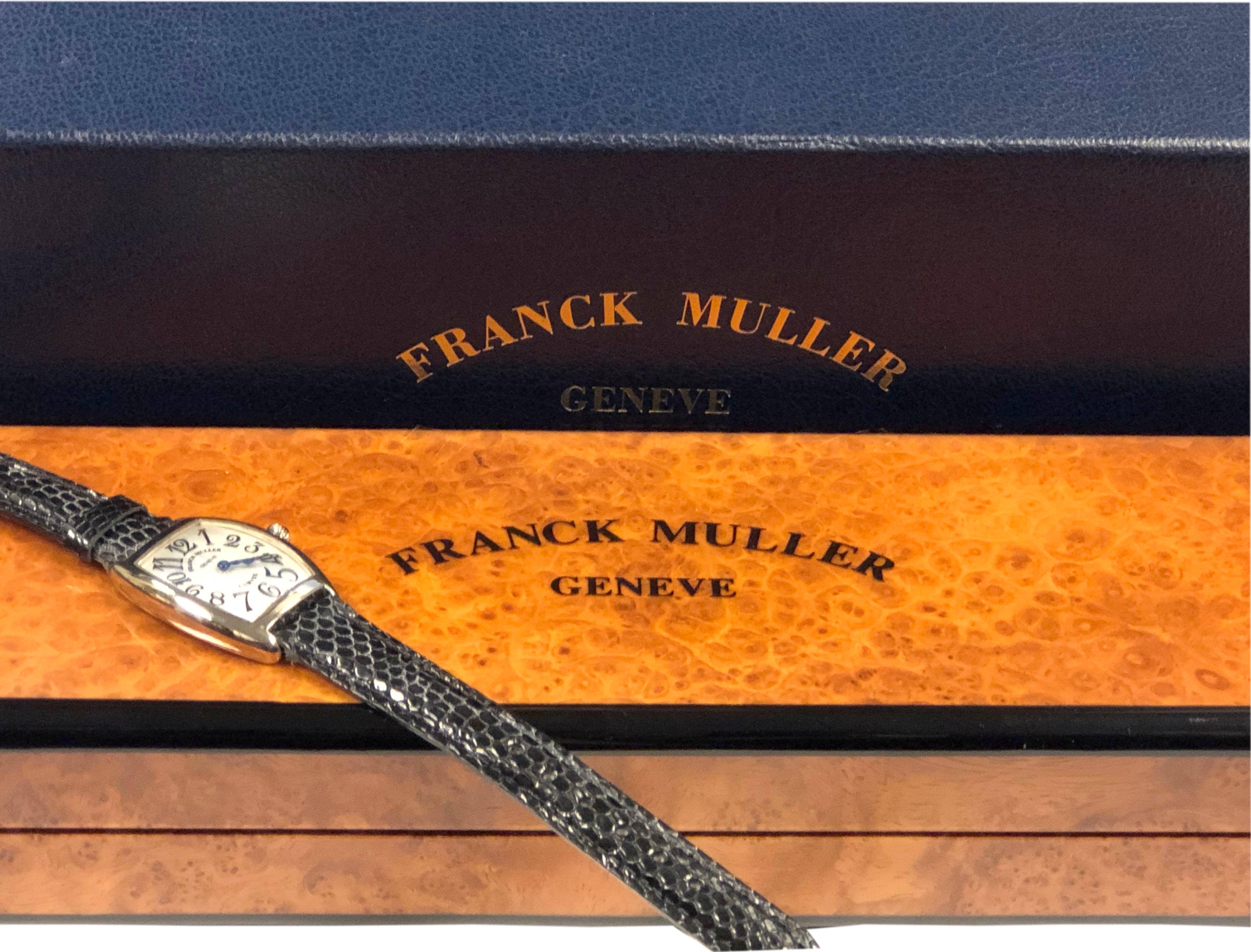 Franck Muller Curvex 18k White Gold ladies Ref 1752 Quartz Wrist Watch 1