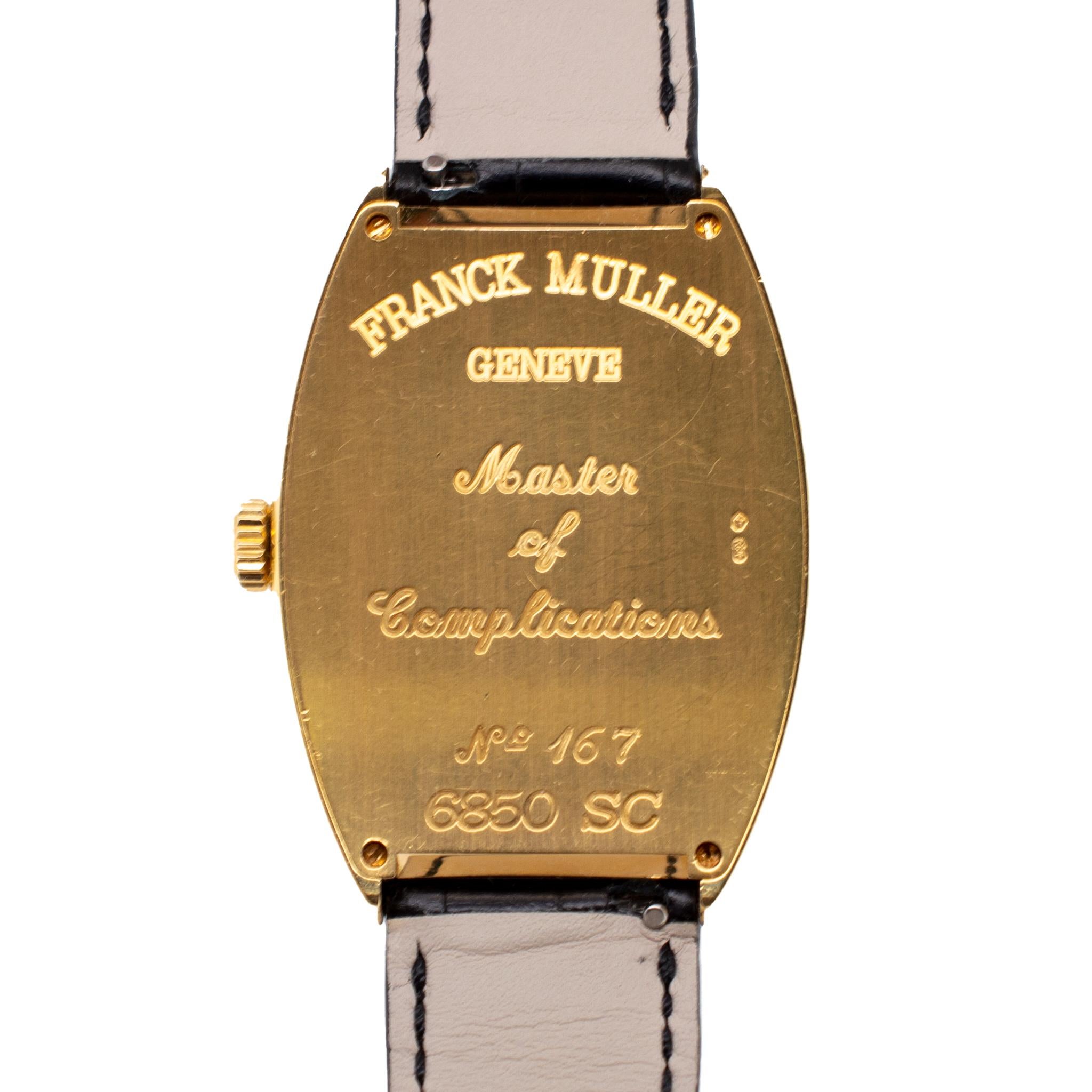 Franck Muller: 18 Karat Gelbgold Uhr mit geschwungenem Curvex 6850 SC 34MM für Damen oder Herren im Angebot