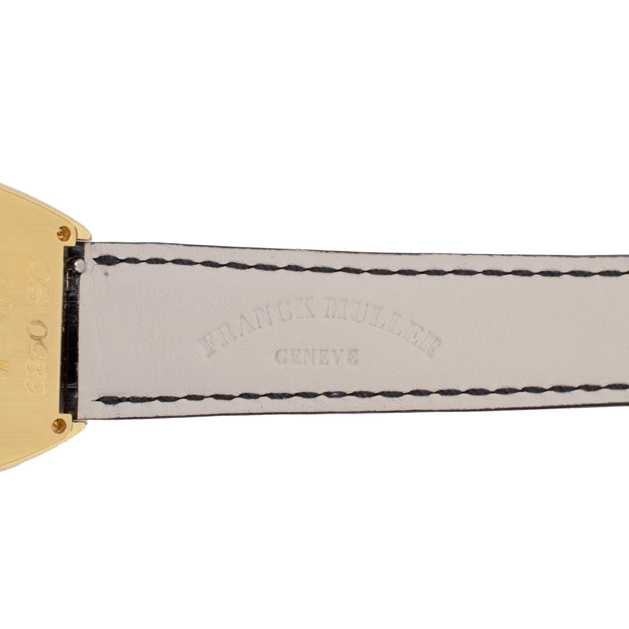 Franck Muller: 18 Karat Gelbgold Uhr mit geschwungenem Curvex 6850 SC 34MM 2