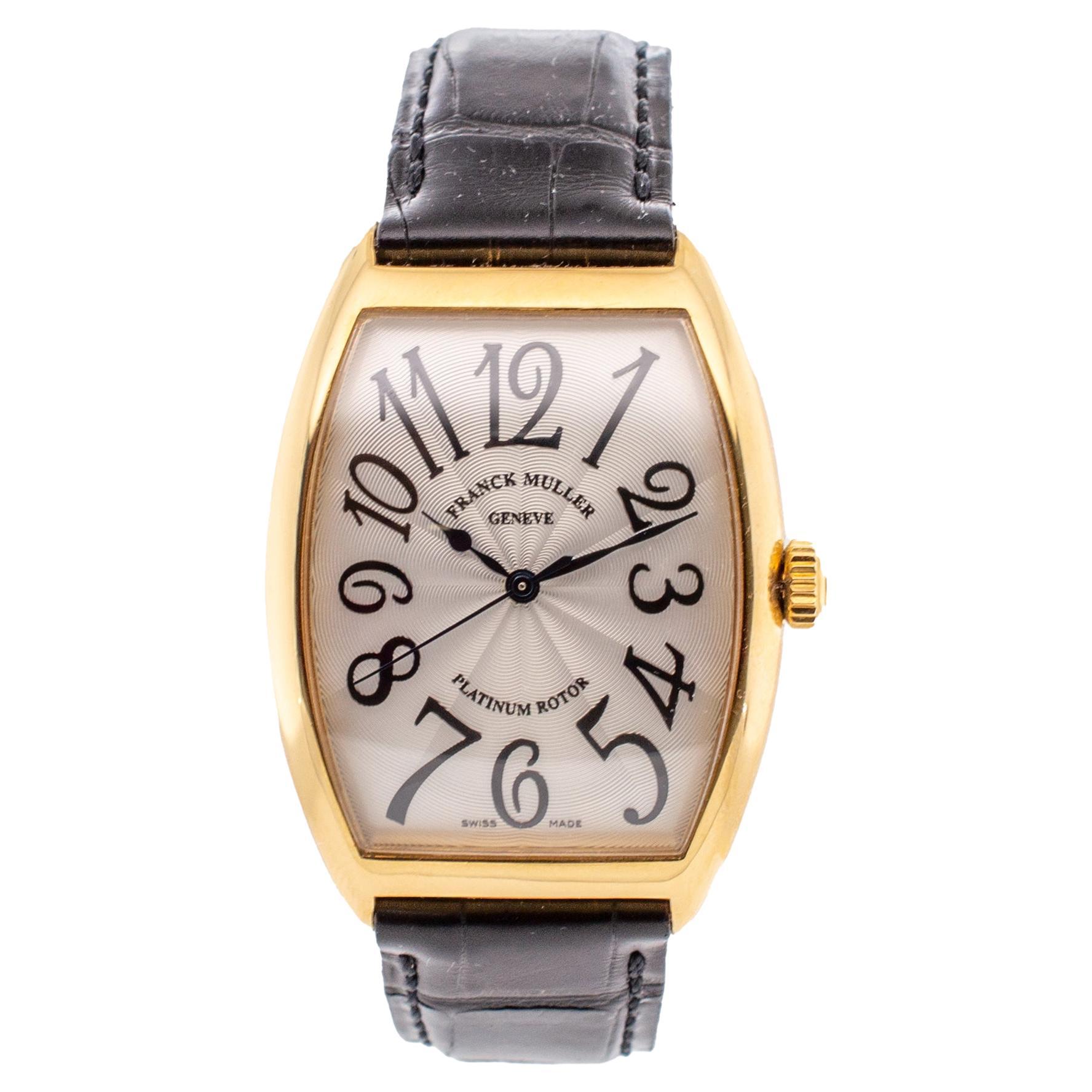 Franck Muller Curvex 6850 SC 34MM 18K Yellow Gold Watch For Sale