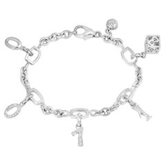 Franck Muller Diamond and White Gold Talisman Charm Bracelet