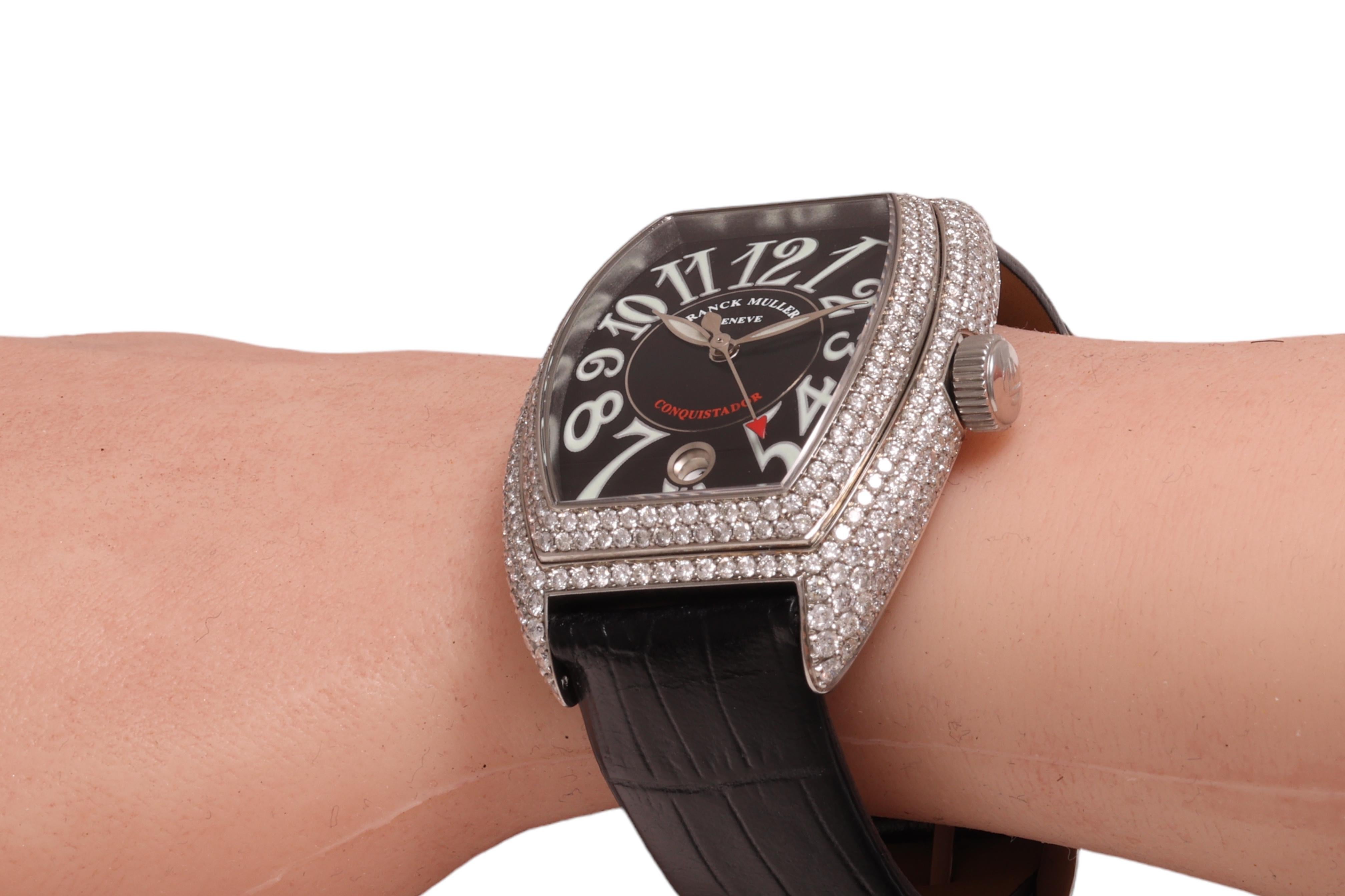 Franck Muller Diamonds Conquistador Automatic Wristwatch Ref. 8001 SC Full Set For Sale 8