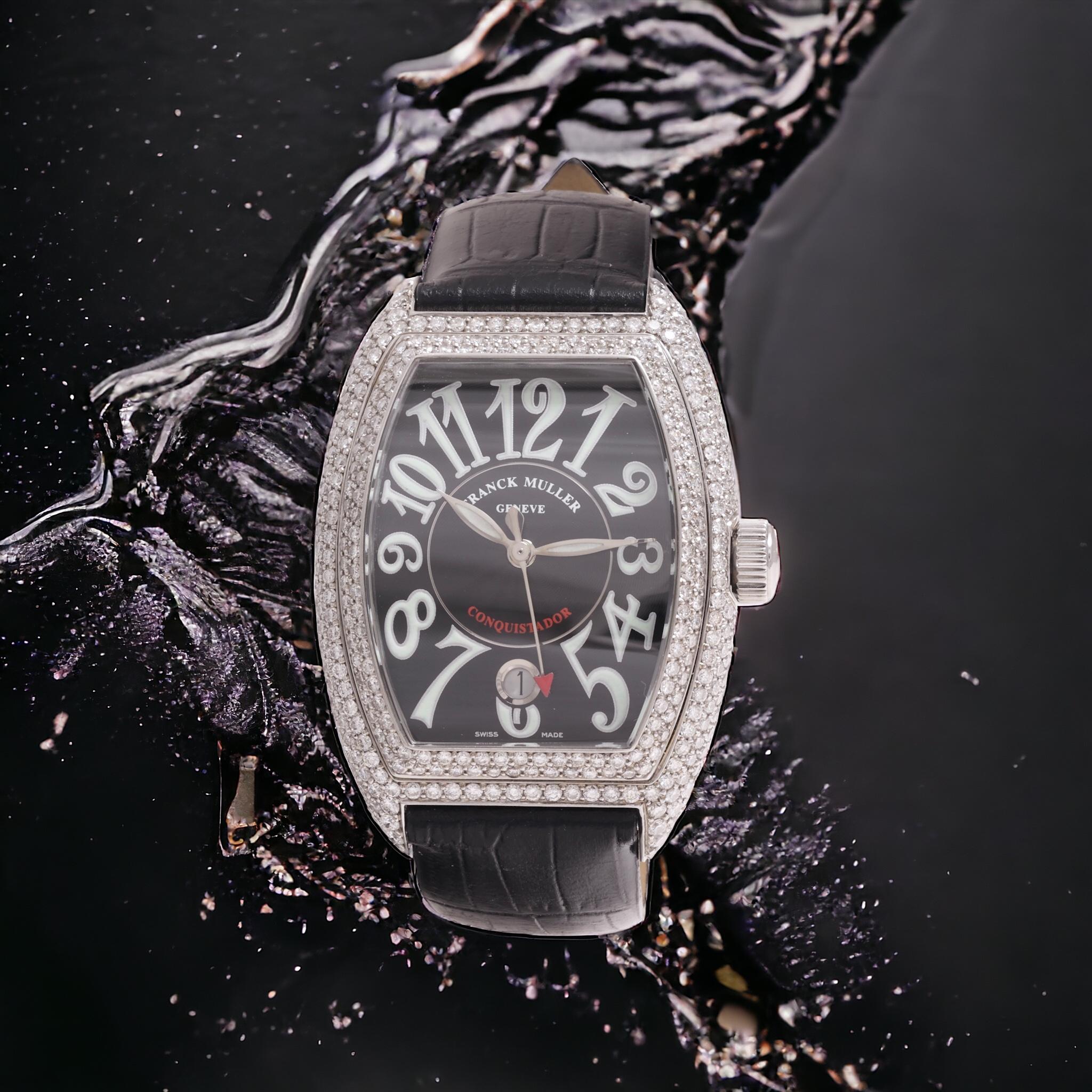 Franck Muller Diamonds Conquistador Automatic Wristwatch Ref. 8001 SC Full Set For Sale 9