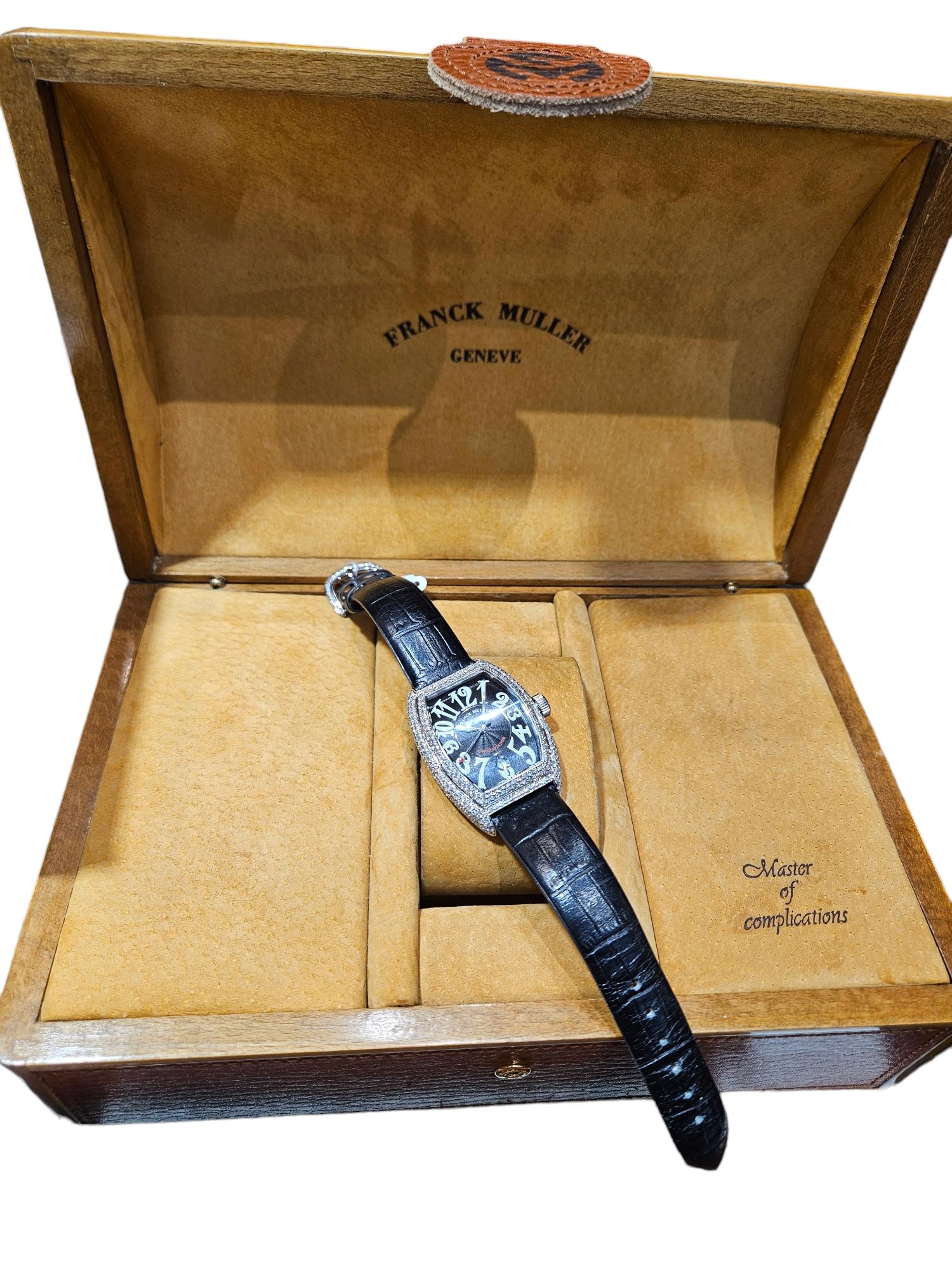 Franck Muller Diamonds Conquistador Automatic Wristwatch Ref. 8001 SC Full Set For Sale 11