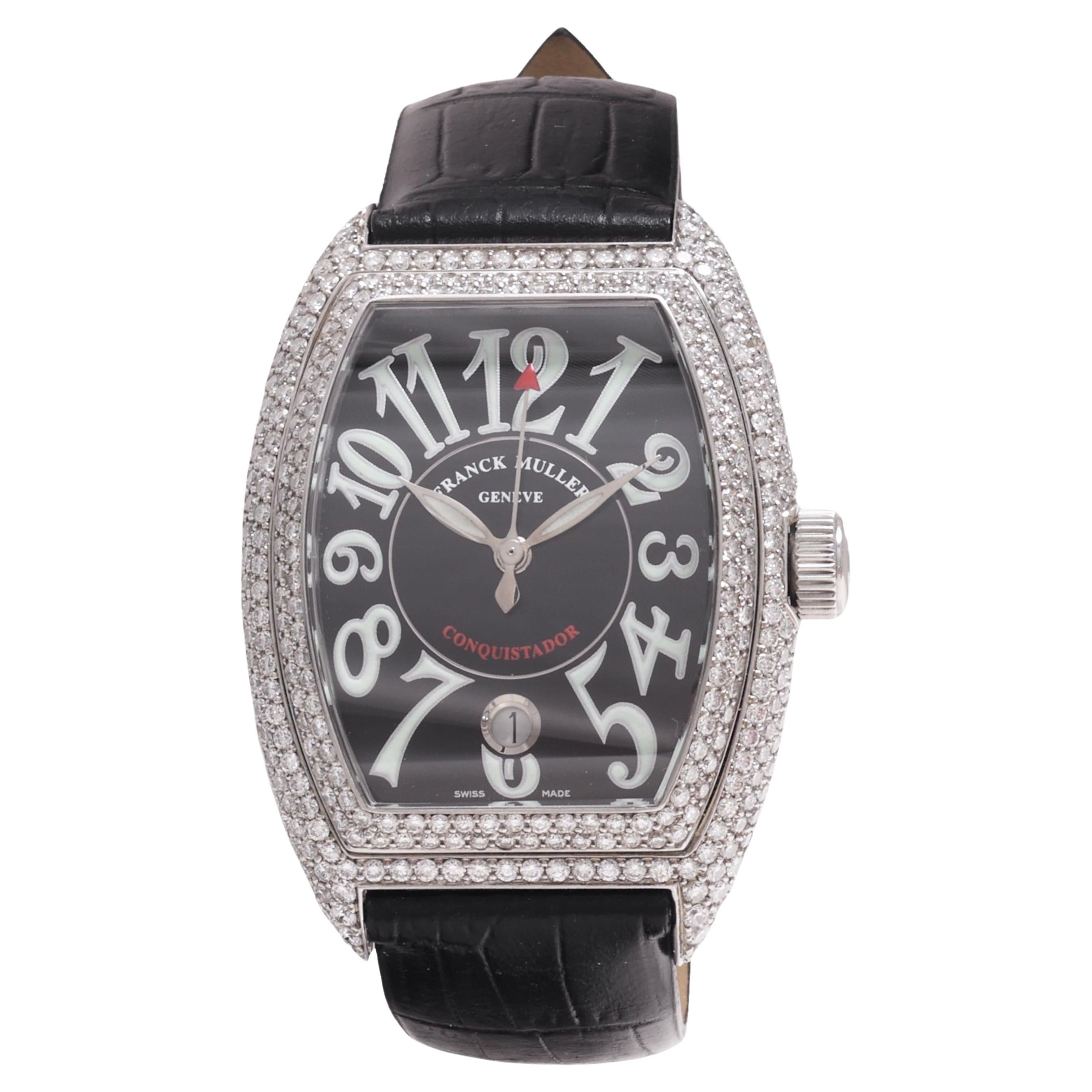 Franck Muller Diamonds Conquistador Automatic Wristwatch Ref. 8001 SC Full Set For Sale