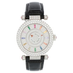 Franck Muller Double Mystery 18K White Gold Diamond Watch DRM D 2R CD