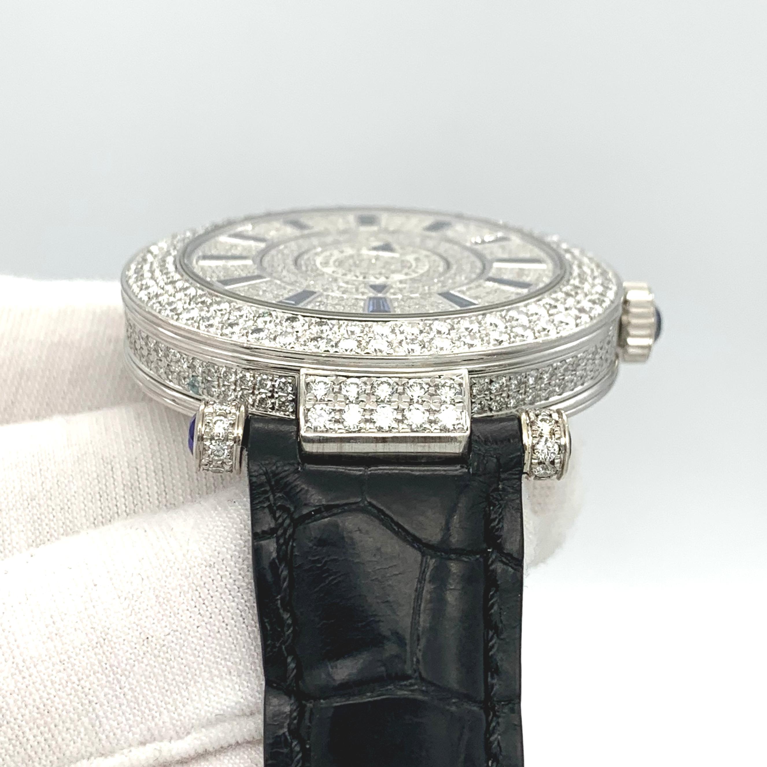 Franck Muller Double Mystery DM 42 D 2R CD BLUE In Excellent Condition For Sale In New York, NY