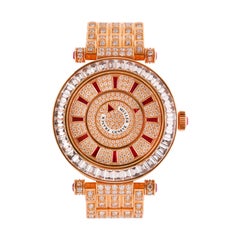 Montre Franck Muller Double Mystère 2020:: or 18 carats:: rubis & bracelet en diamants