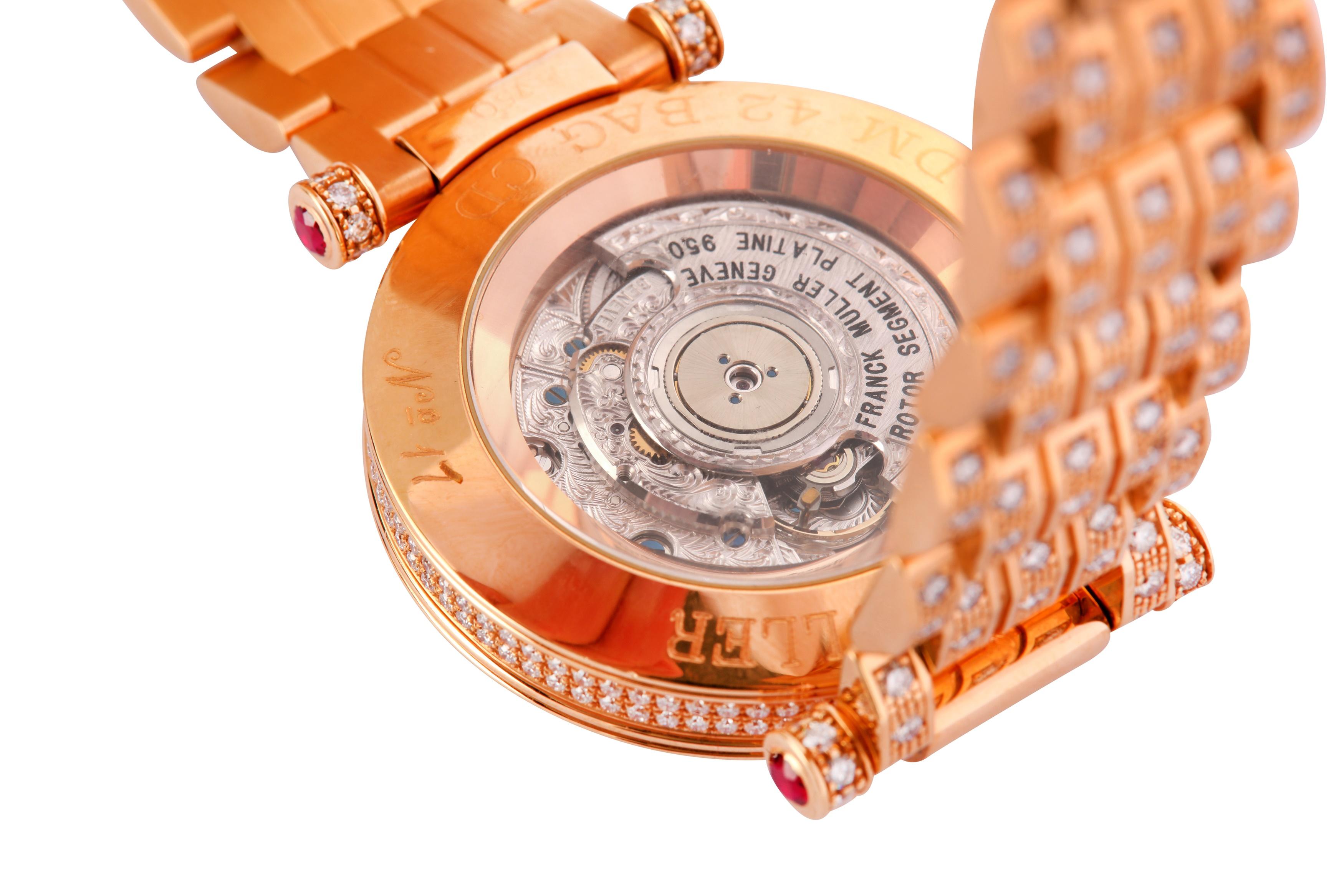 Franck Muller Double Mystery Watch 2020, 18 Karat Gold, Ruby & Diamond Bracelet 2