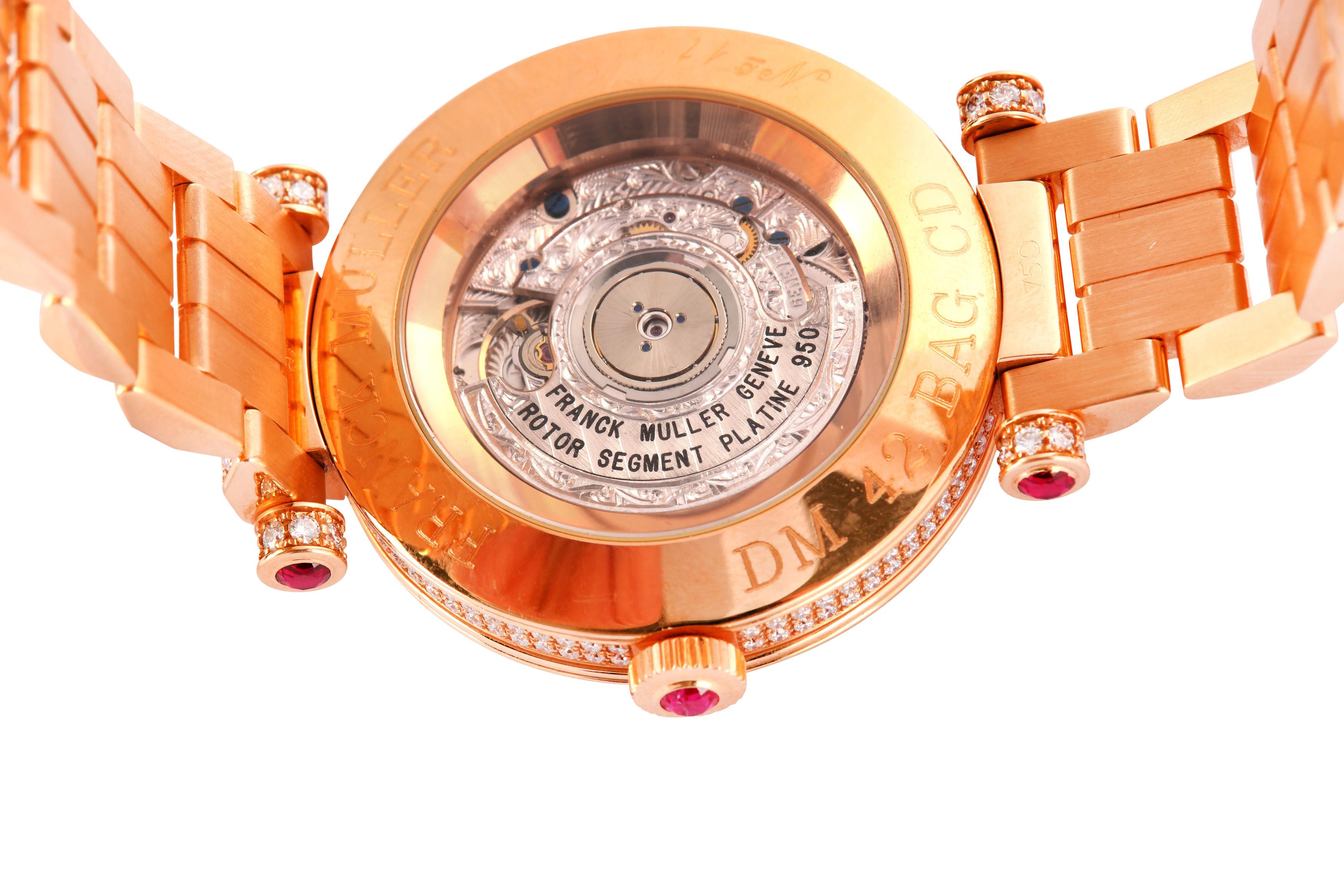 Franck Muller Double Mystery Watch 2020, 18 Karat Gold, Ruby & Diamond Bracelet 1