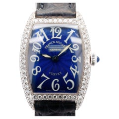 Franck Muller Geneve Cintree Curvex Blue Dial with Diamond 18k White Gold Watch