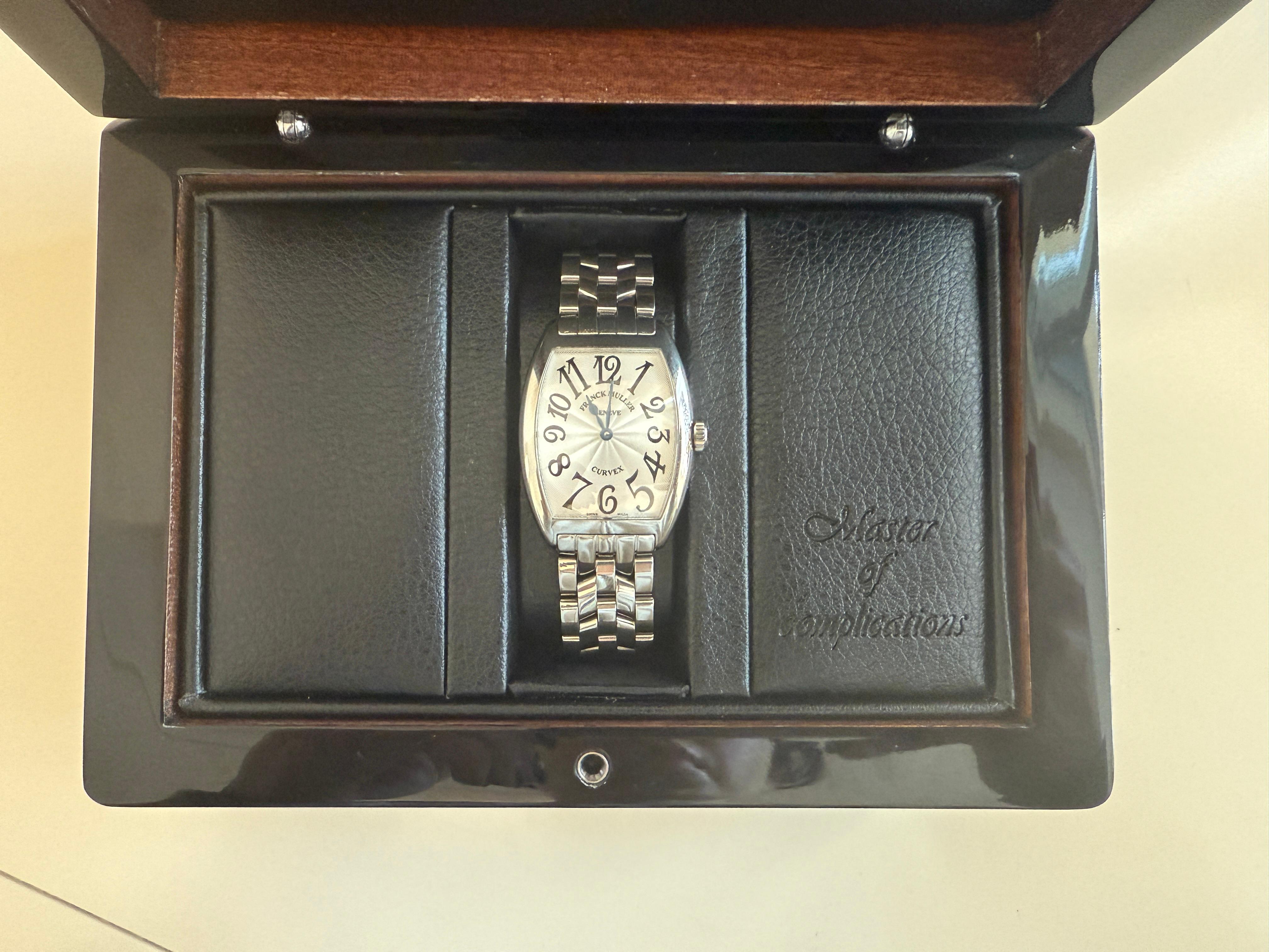 Moderno Franck Muller Geneve Cintree Curvex Orologio con quadrante argento in vendita