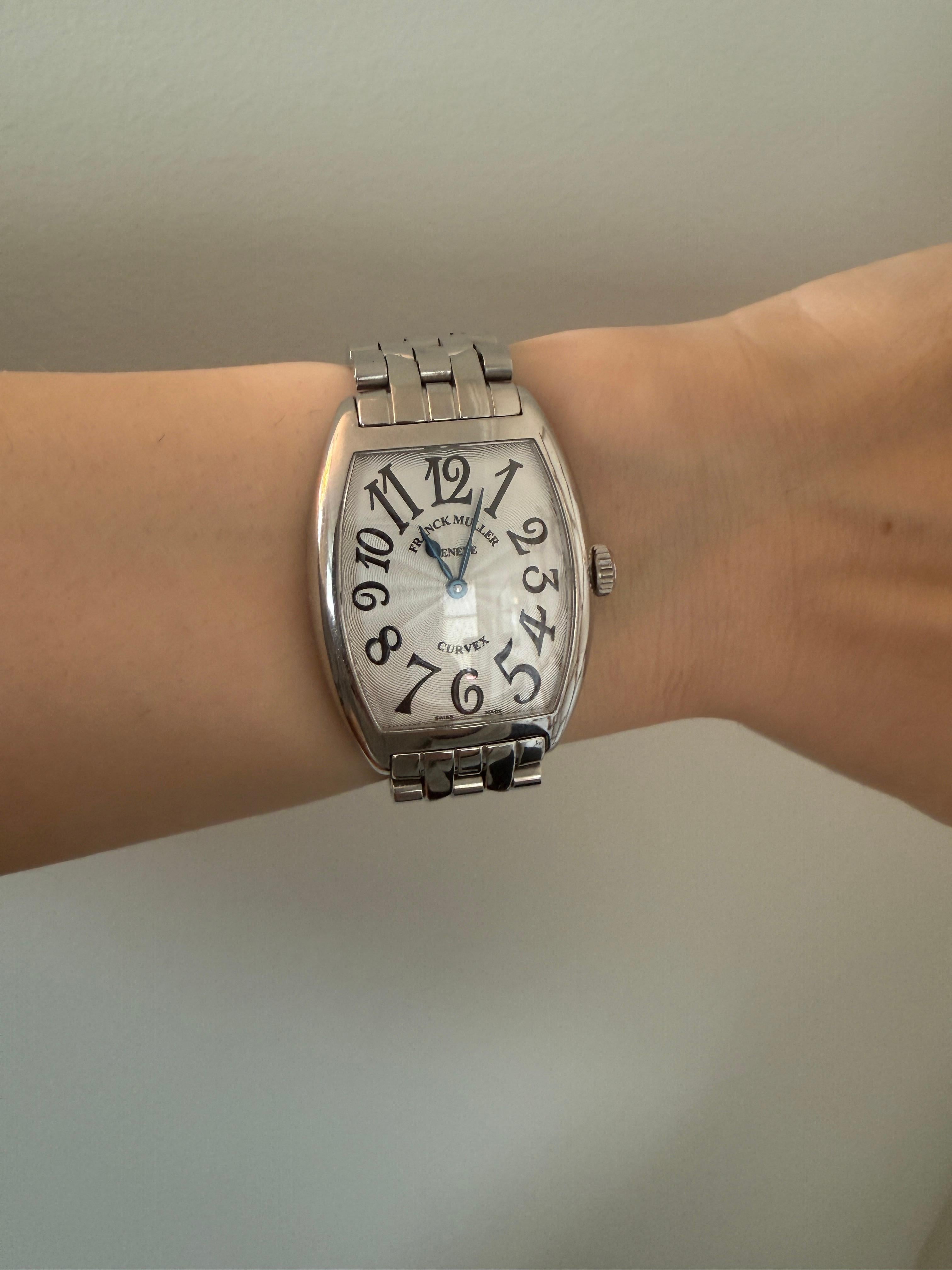 Franck Muller Geneve Cintree Curvex Orologio con quadrante argento in vendita 2