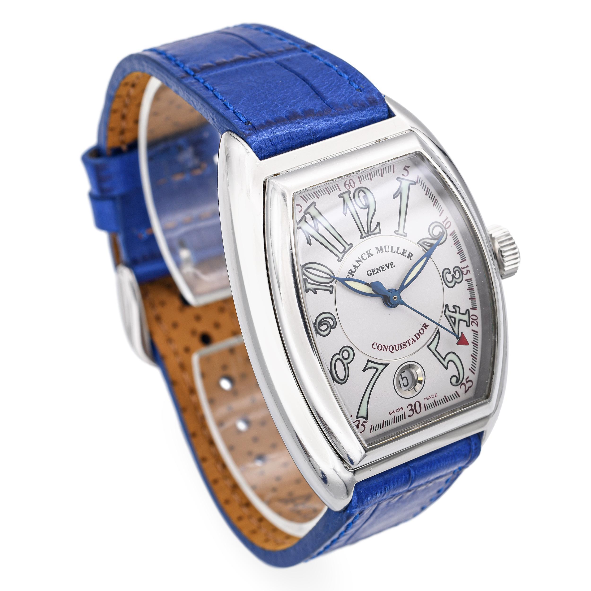 Franck Muller Geneve Conquistador Edelstahl-Automatik Herrenuhr Nr. 652 (Art déco) im Angebot