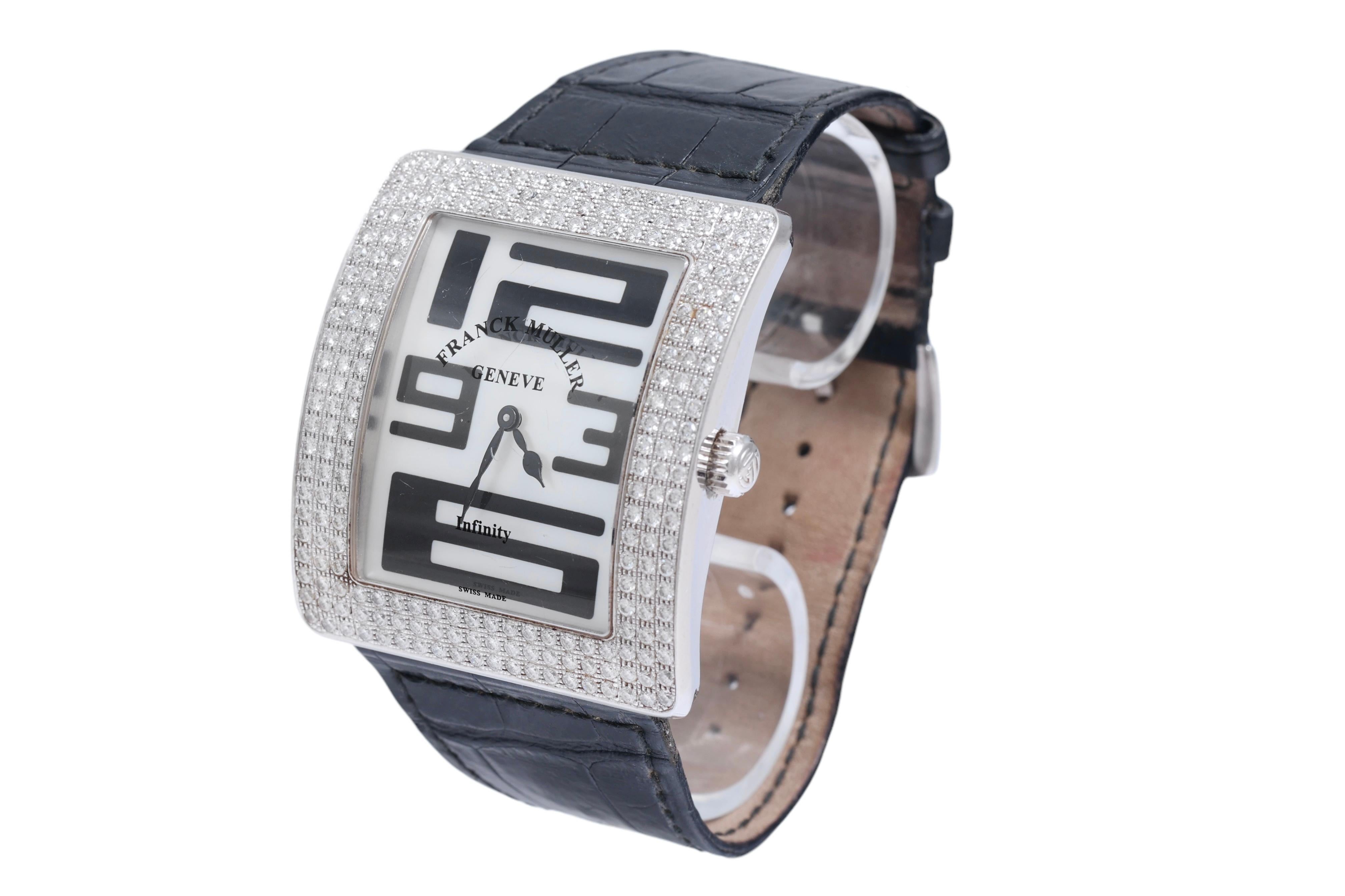Franck Muller Infinity Vollpavé-Diamant-Quarz-Armbanduhr, Ref 3740 QZ im Angebot 3