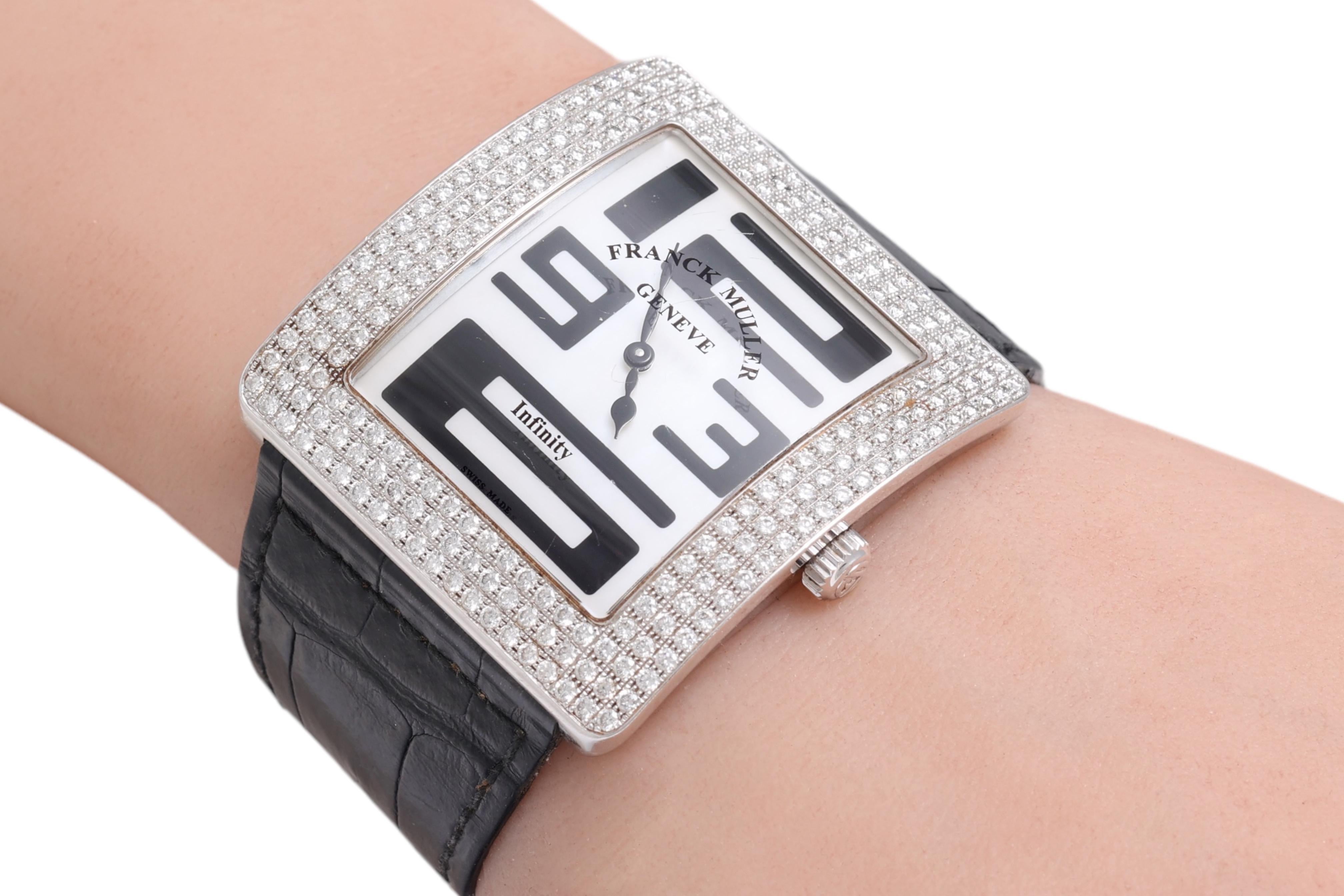 Franck Muller Infinity Vollpavé-Diamant-Quarz-Armbanduhr, Ref 3740 QZ im Angebot 10
