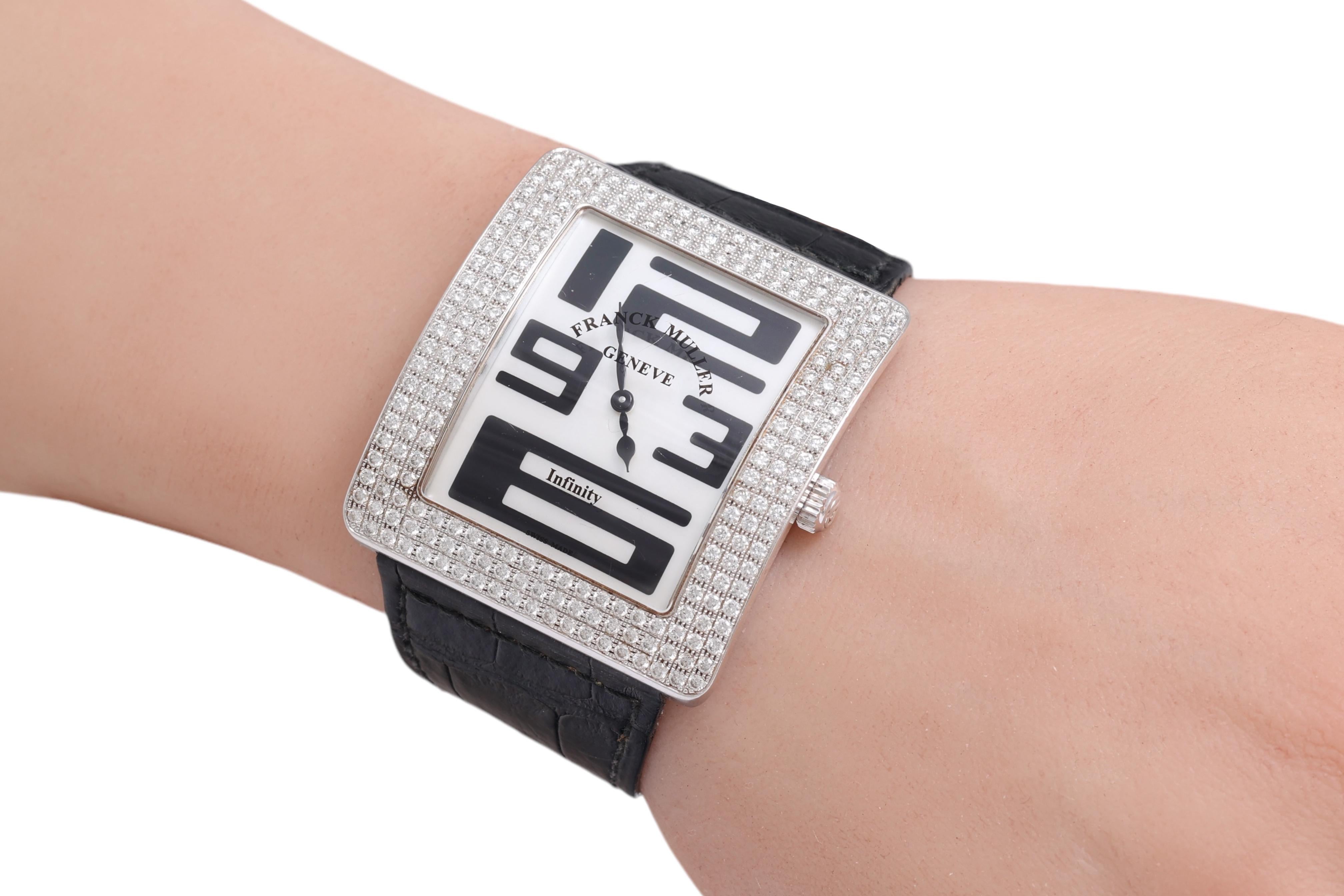 Franck Muller Infinity Vollpavé-Diamant-Quarz-Armbanduhr, Ref 3740 QZ im Angebot 8