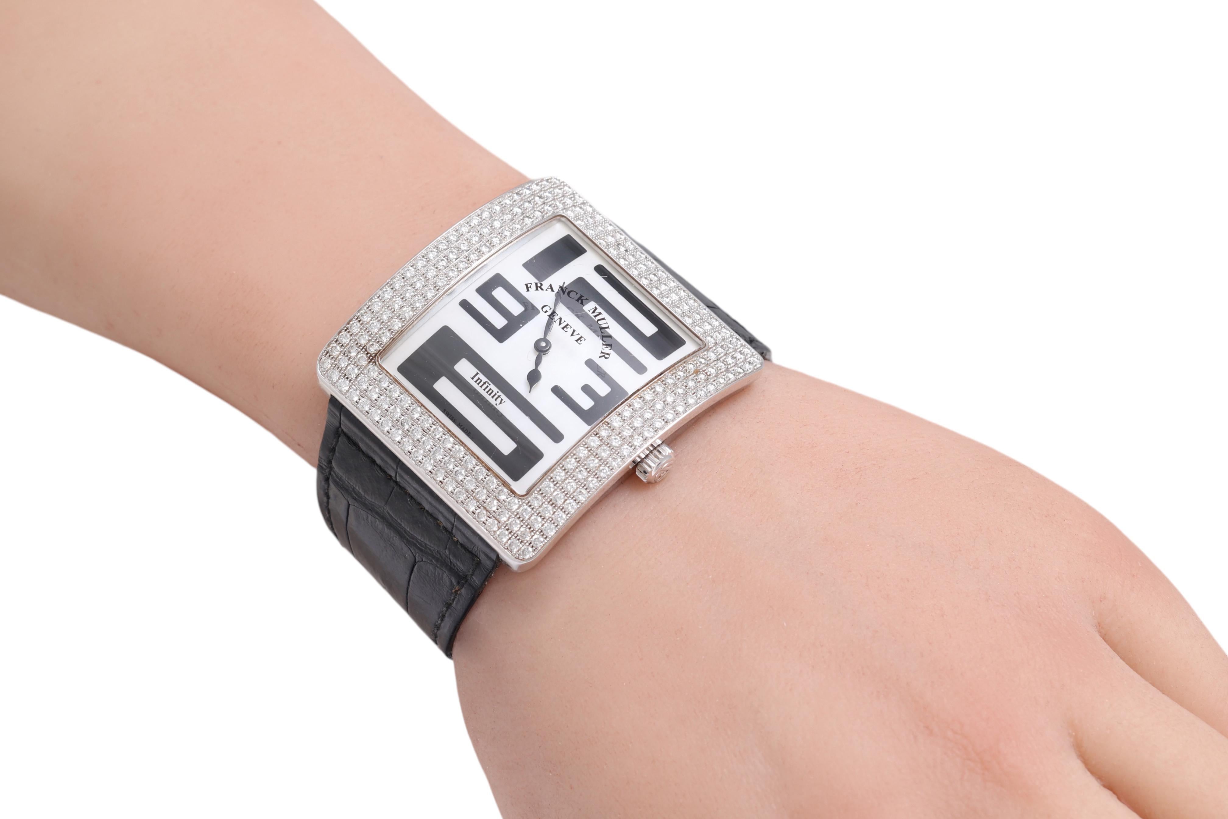 Franck Muller Infinity Vollpavé-Diamant-Quarz-Armbanduhr, Ref 3740 QZ im Angebot 7