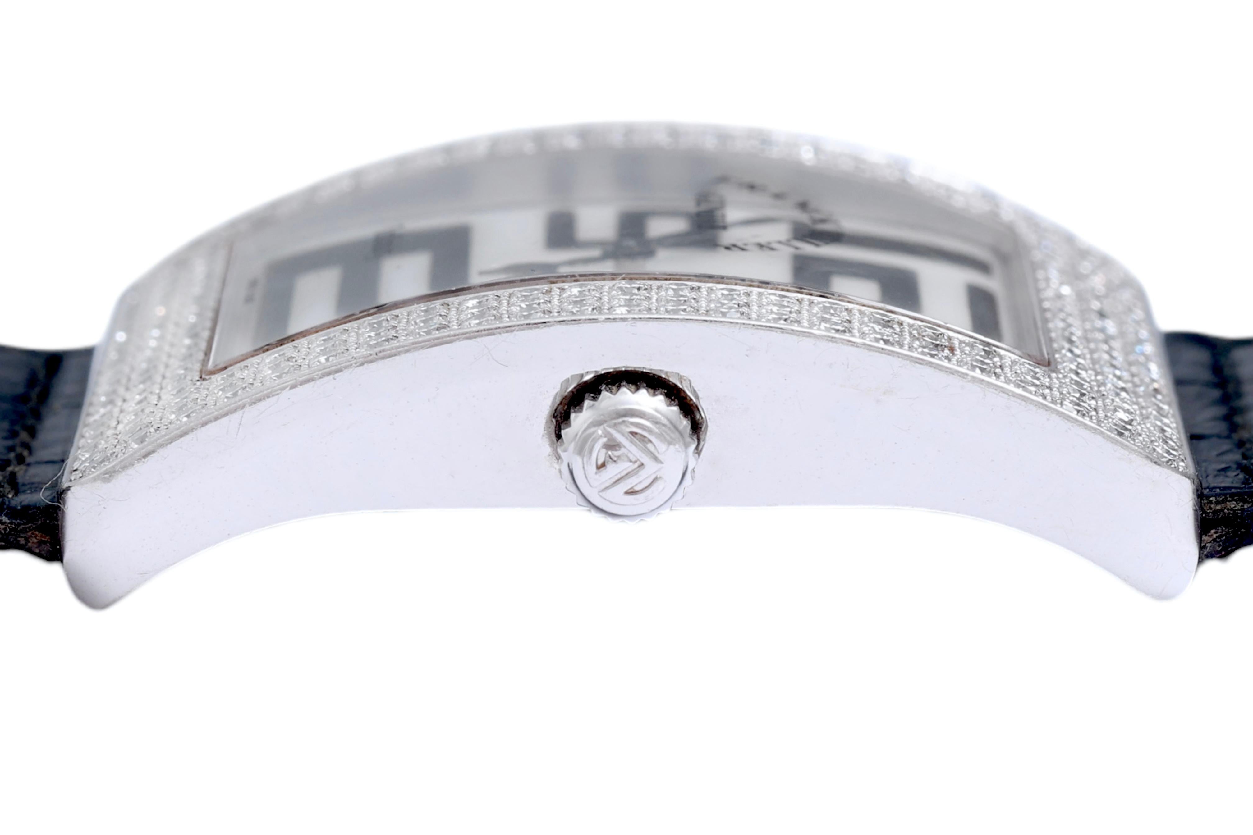 Franck Muller Infinity Vollpavé-Diamant-Quarz-Armbanduhr, Ref 3740 QZ im Angebot 4