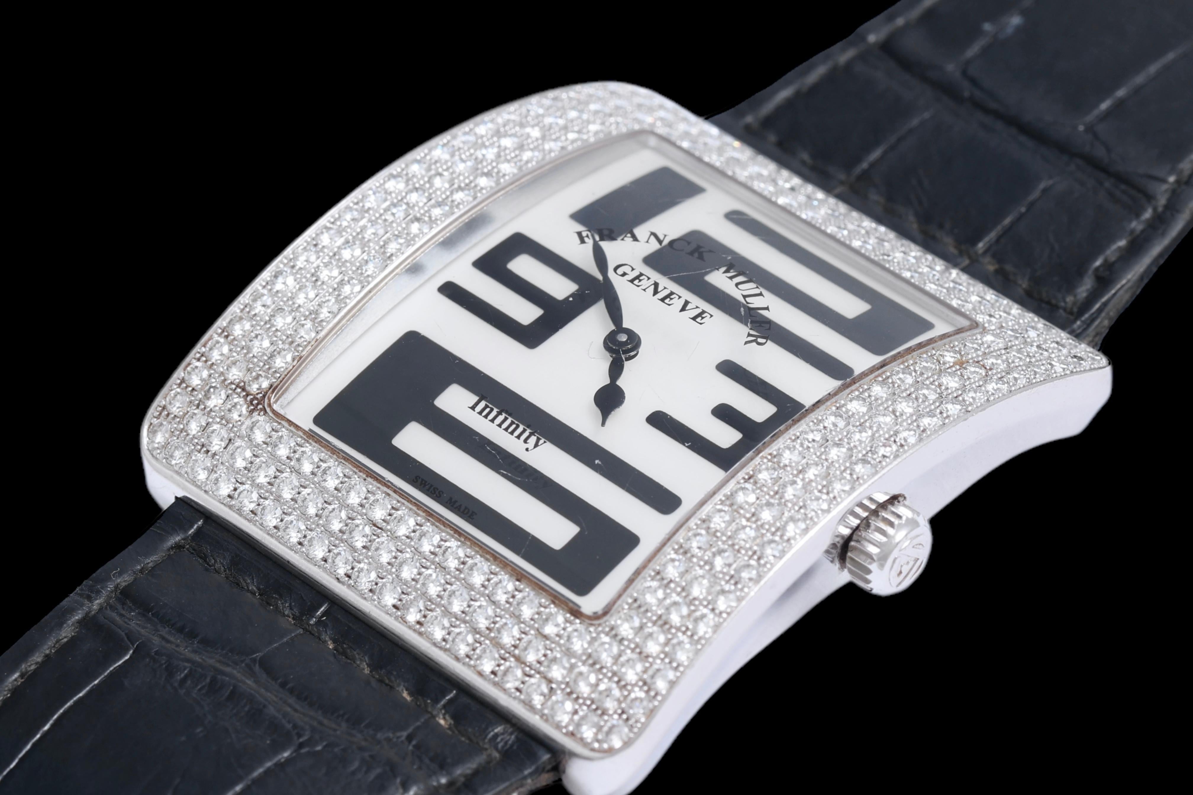Franck Muller Infinity Vollpavé-Diamant-Quarz-Armbanduhr, Ref 3740 QZ (Moderne) im Angebot