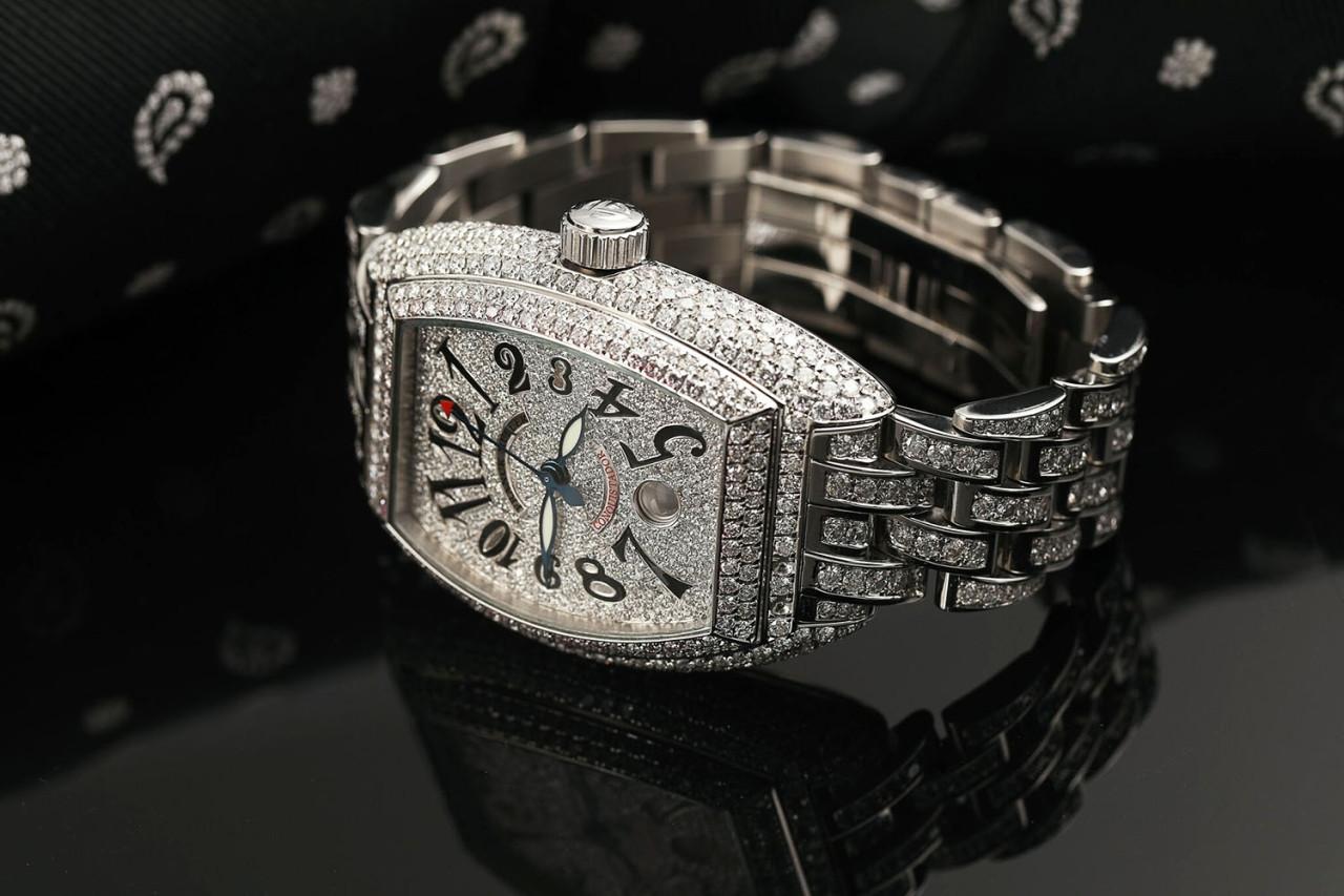 Franck Muller King Conquistador Edelstahl-Herrenuhr mit 25 Karat Diamanten im Zustand „Hervorragend“ im Angebot in New York, NY