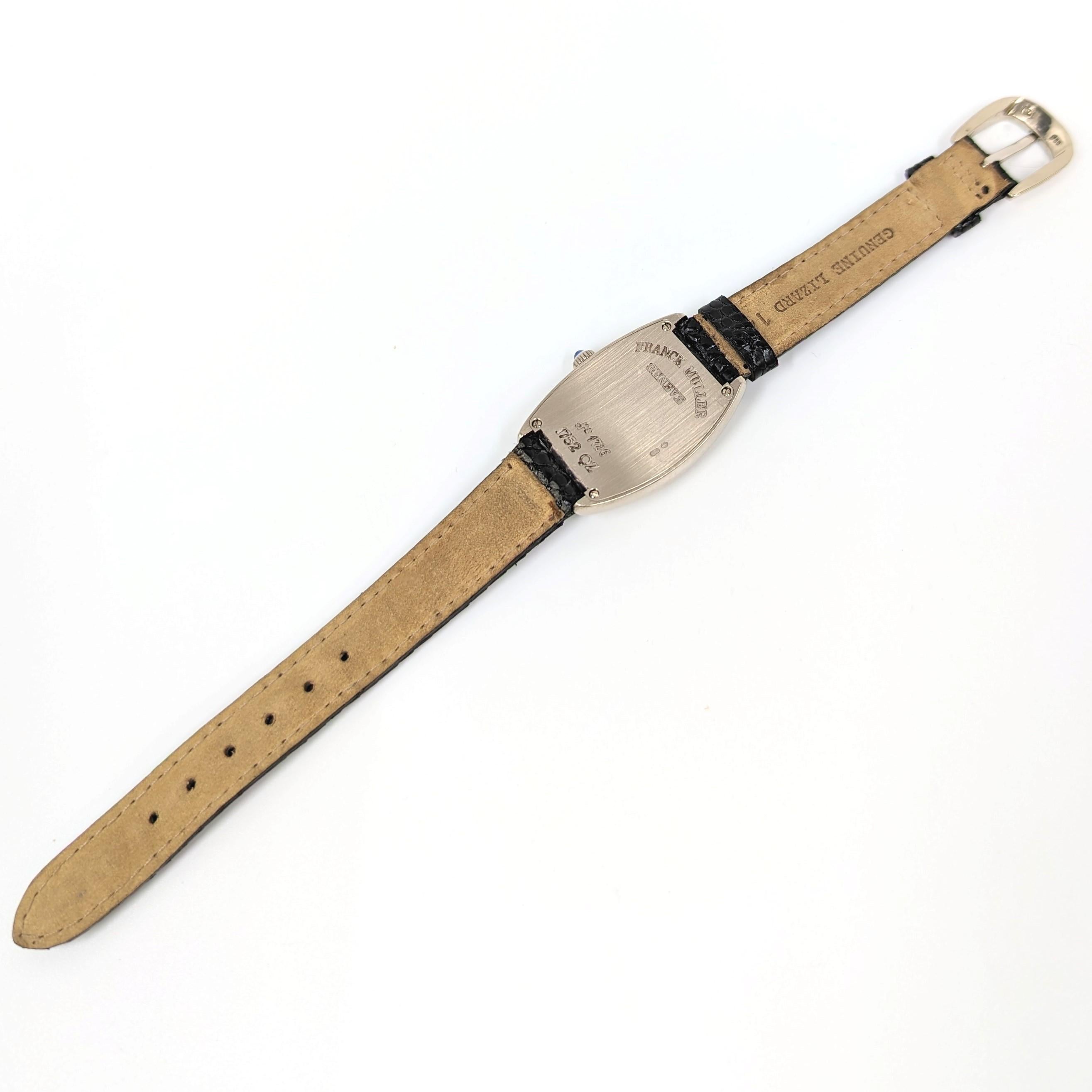 Franck Muller Ladies 18k White Gold Cintrée Curvex Watch Ref. 1752QZ Unisexe en vente