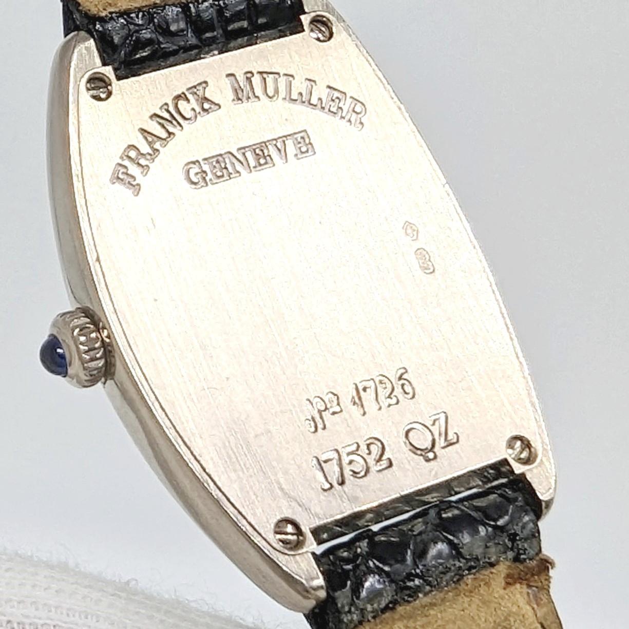 Franck Muller Ladies 18k White Gold Cintrée Curvex Watch Ref. 1752QZ en vente 1