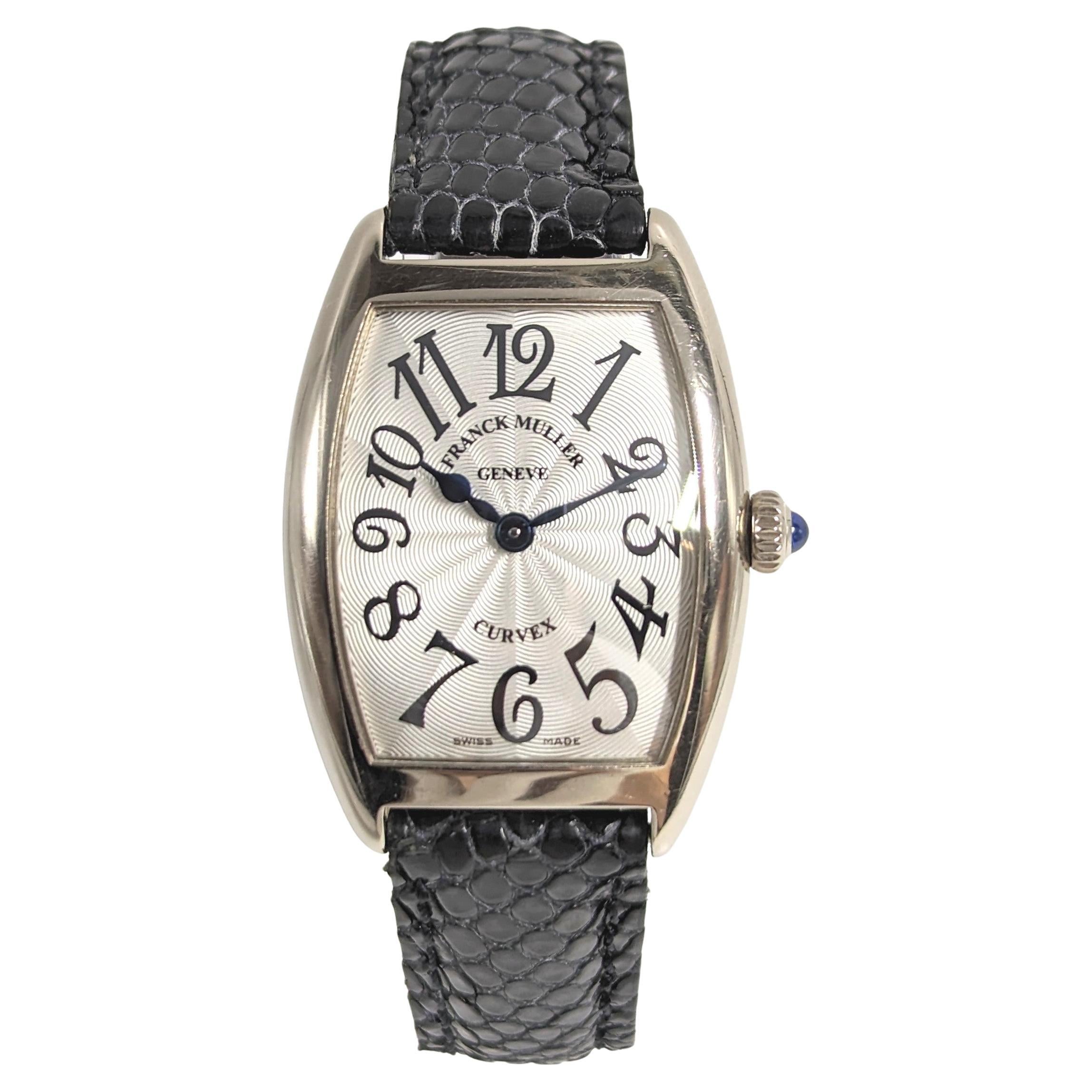 Franck Muller Ladies 18k White Gold Cintrée Curvex Watch Ref. 1752QZ For Sale