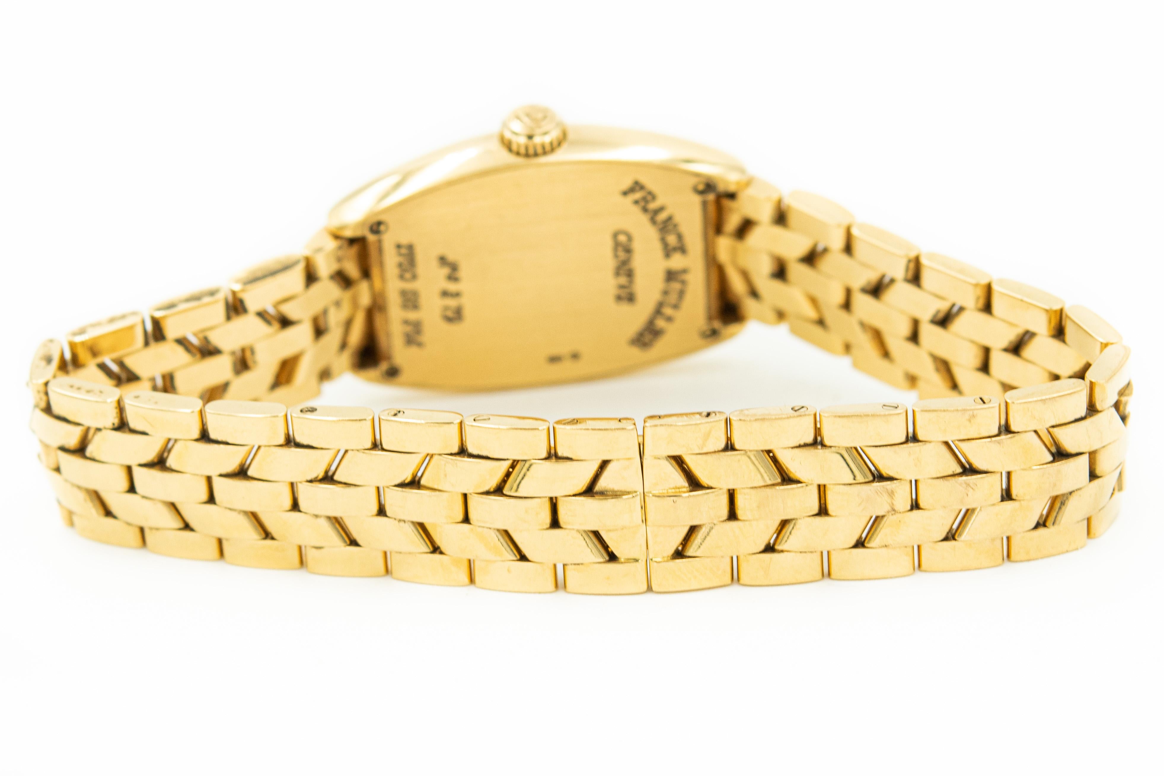 Franck Muller Montre Cintree Curvex en or jaune 18 carats pour femmes 1750 S6 PM Bon état à Miami Beach, FL