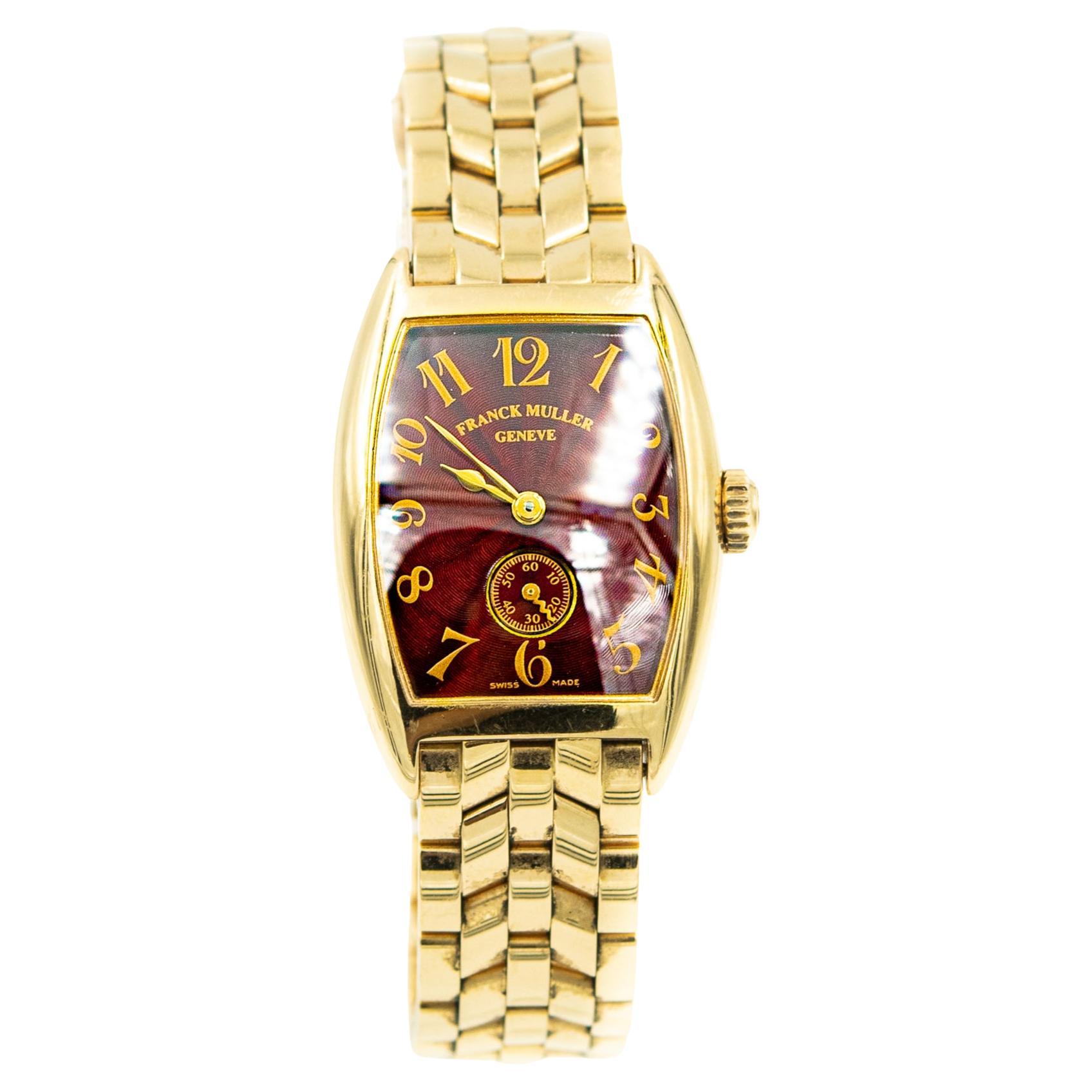 Franck Muller Ladies 18k Yellow Gold Cintree Curvex Watch 1750 S6 PM For  Sale at 1stDibs