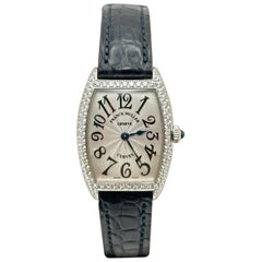 Franck Muller Ladies Cintree Curvex 1752 QZ D 18K White Gold Pave Diamond Bezel (Lunette en or blanc pavée de diamants)