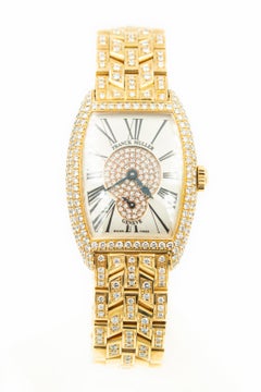Franck Muller Orologio da polso da donna Cintree Curvex in oro rosa 18k con diamanti Ref. 1751