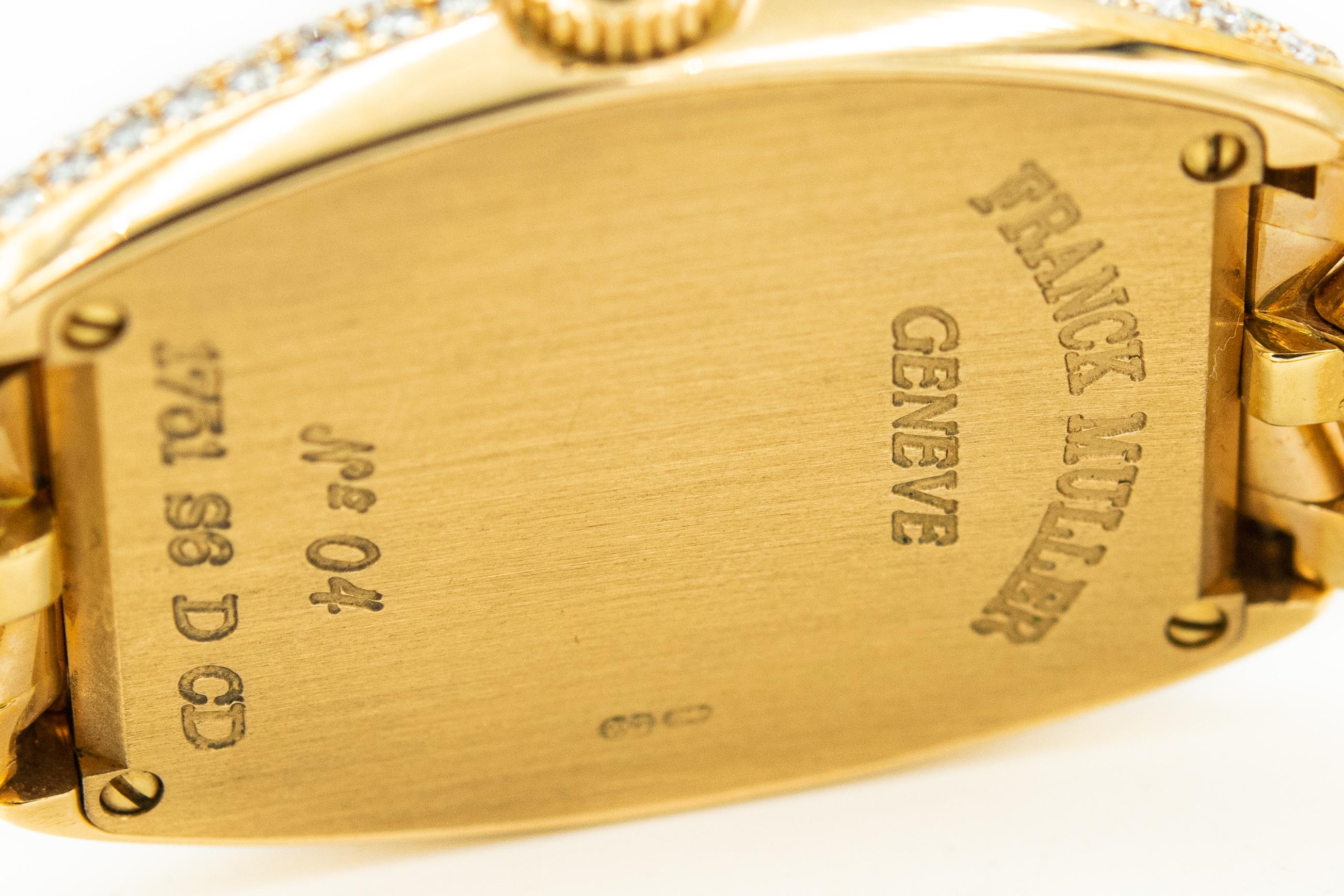 Franck Muller Ladies Cintree Curvex 18k Rose Gold Diamonds Wristwatch Ref. 1751 In Good Condition For Sale In Miami Beach, FL