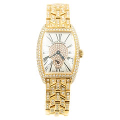 Franck Muller Ladies Cintree Curvex 18k Rose Gold Diamonds Wristwatch Ref. 1751
