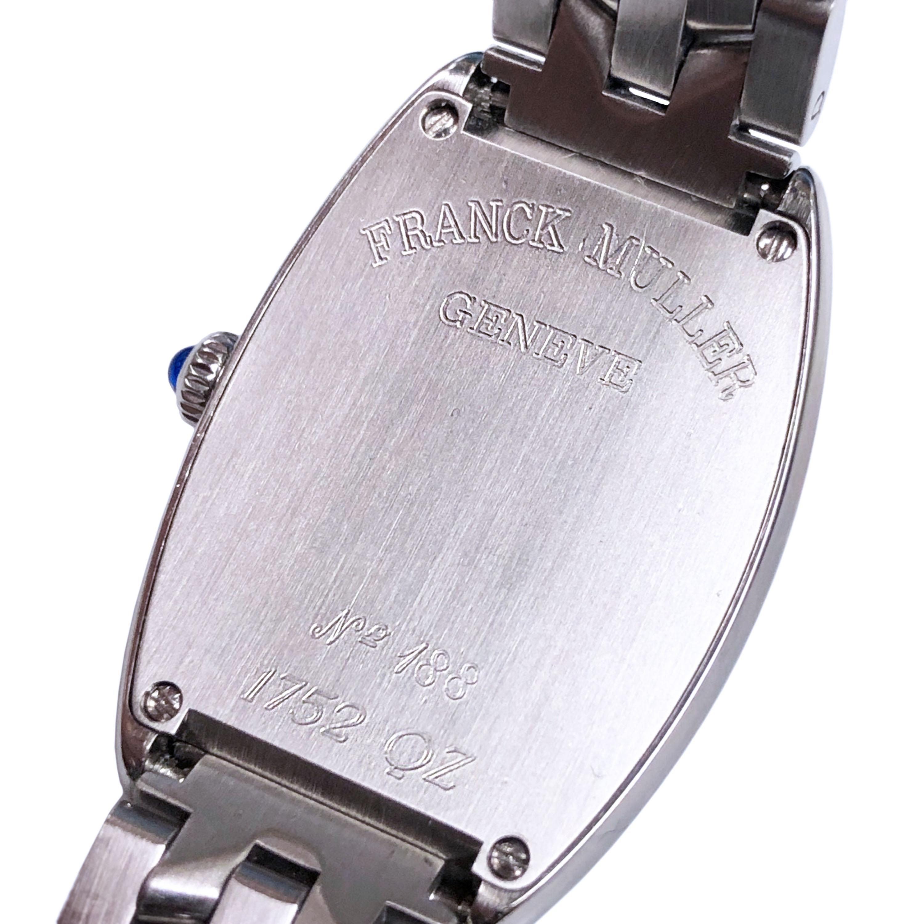 Franck Muller Ladies Stainless Steel Curvex Quartz Wristwatch In Excellent Condition In Chicago, IL