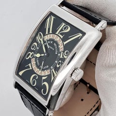 Franck Muller Large Long Island Bi-Retrograde White Gold Black Watch 1100DS-R