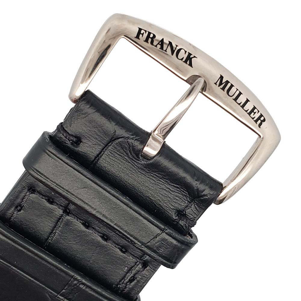 Franck Muller Large Long Island Bi-Retrograde White Gold Black Watch 1100DS-R For Sale 1
